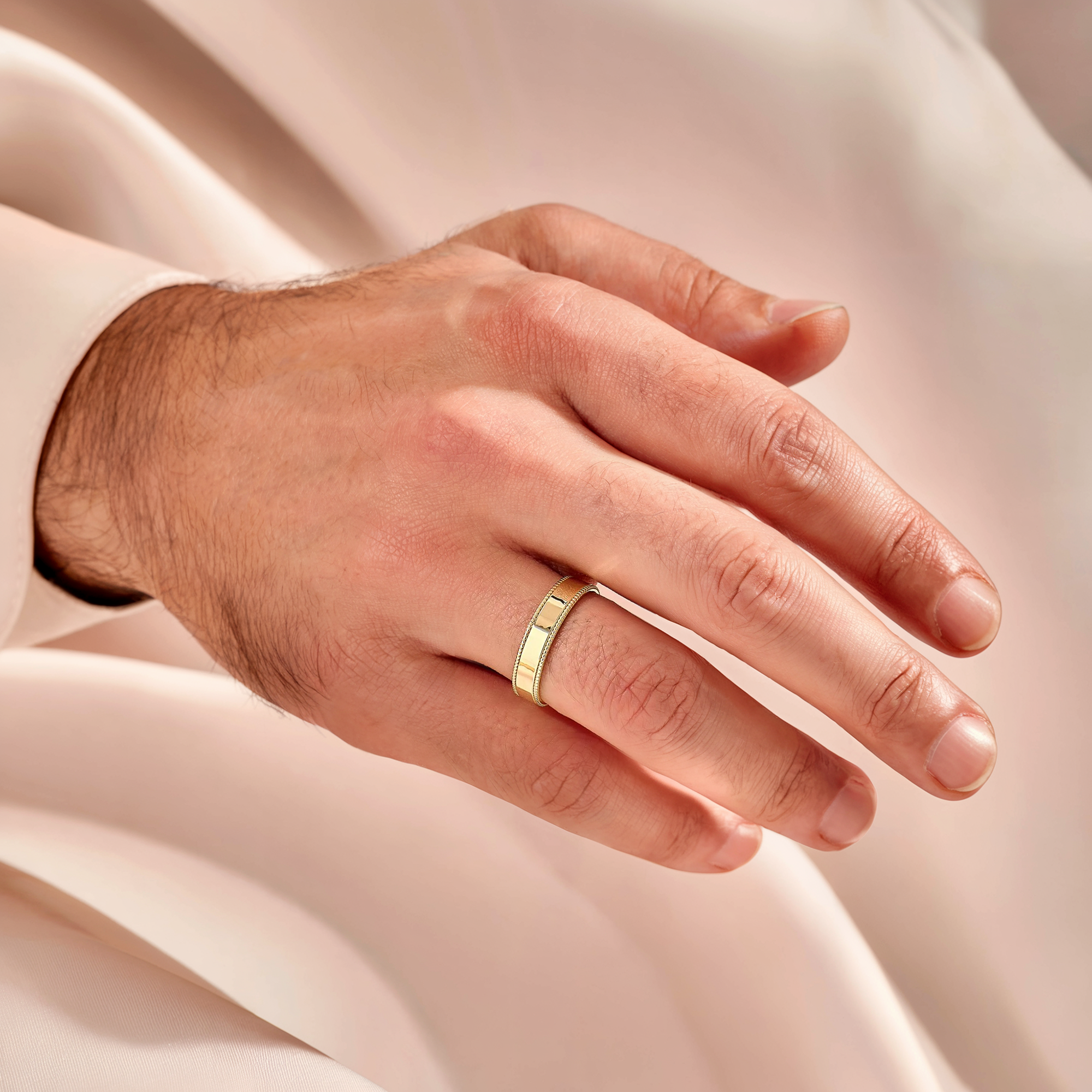 Dot Line Ring 14K Gold