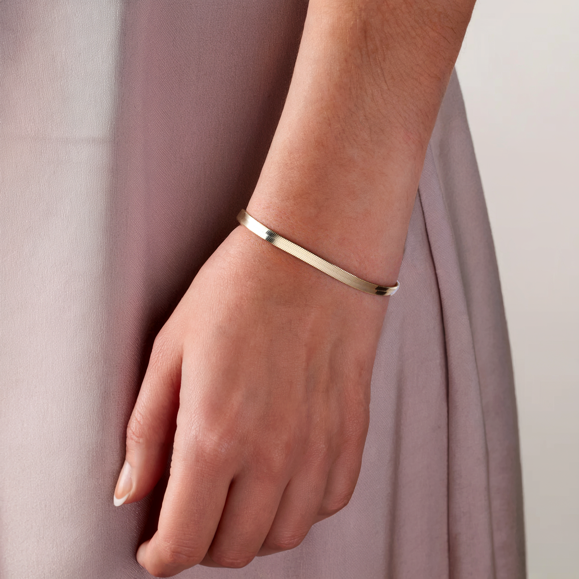 Shining Wave Chain Bracelet 14K Gold