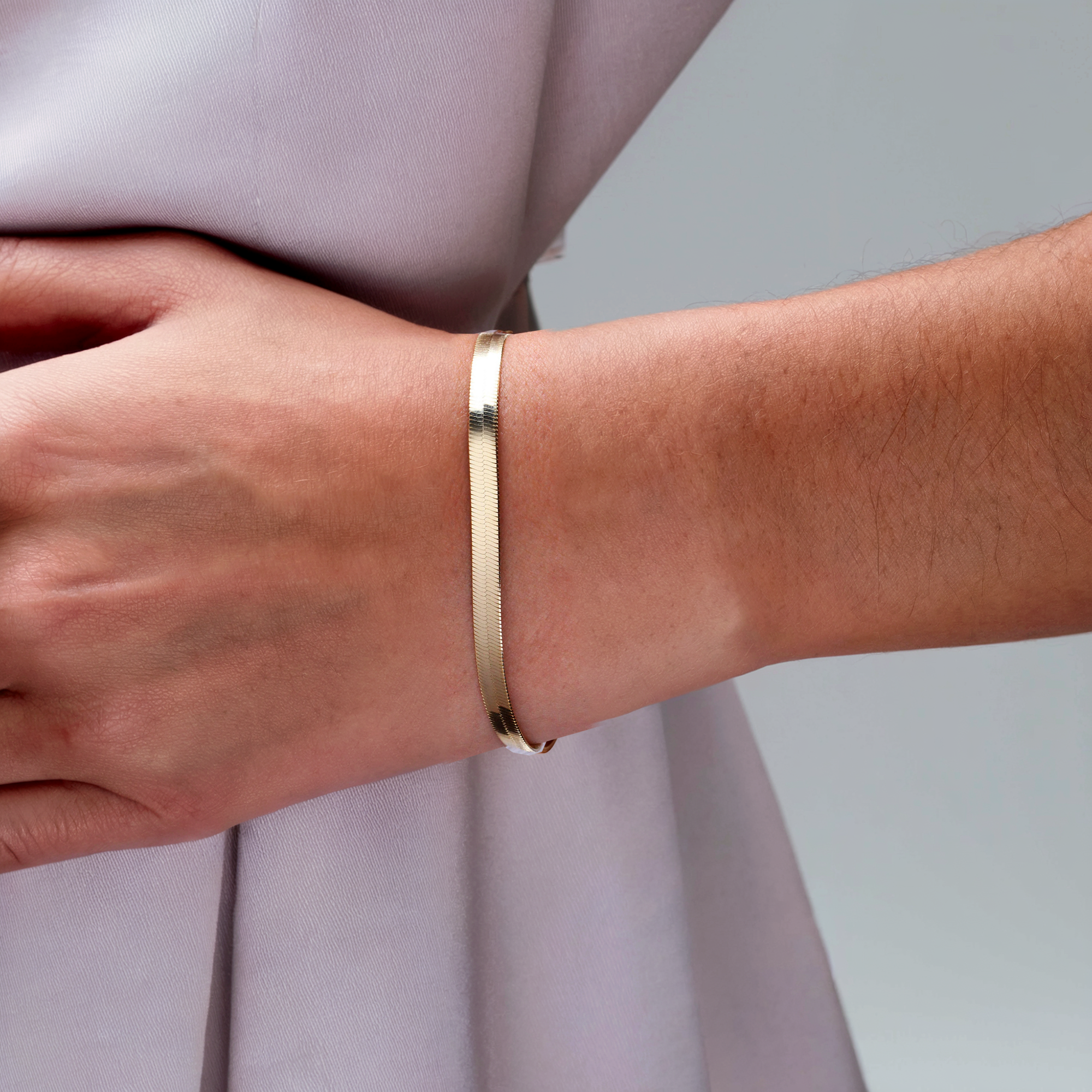 Shining Wave Chain Bracelet 14K Gold