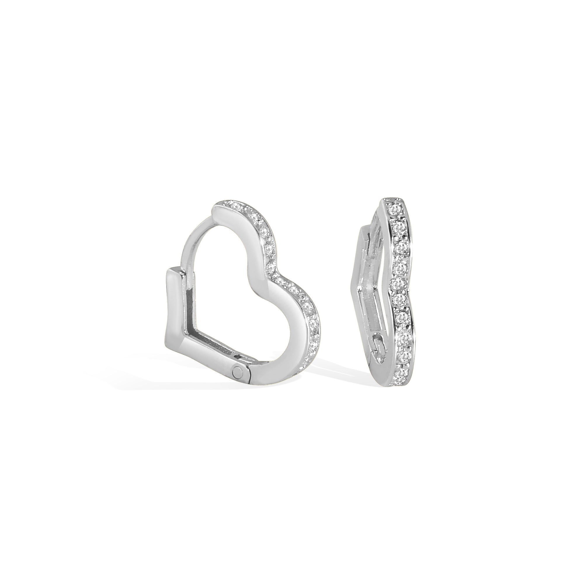 Love Huggie Diamond Hoops Earrings 14K Gold