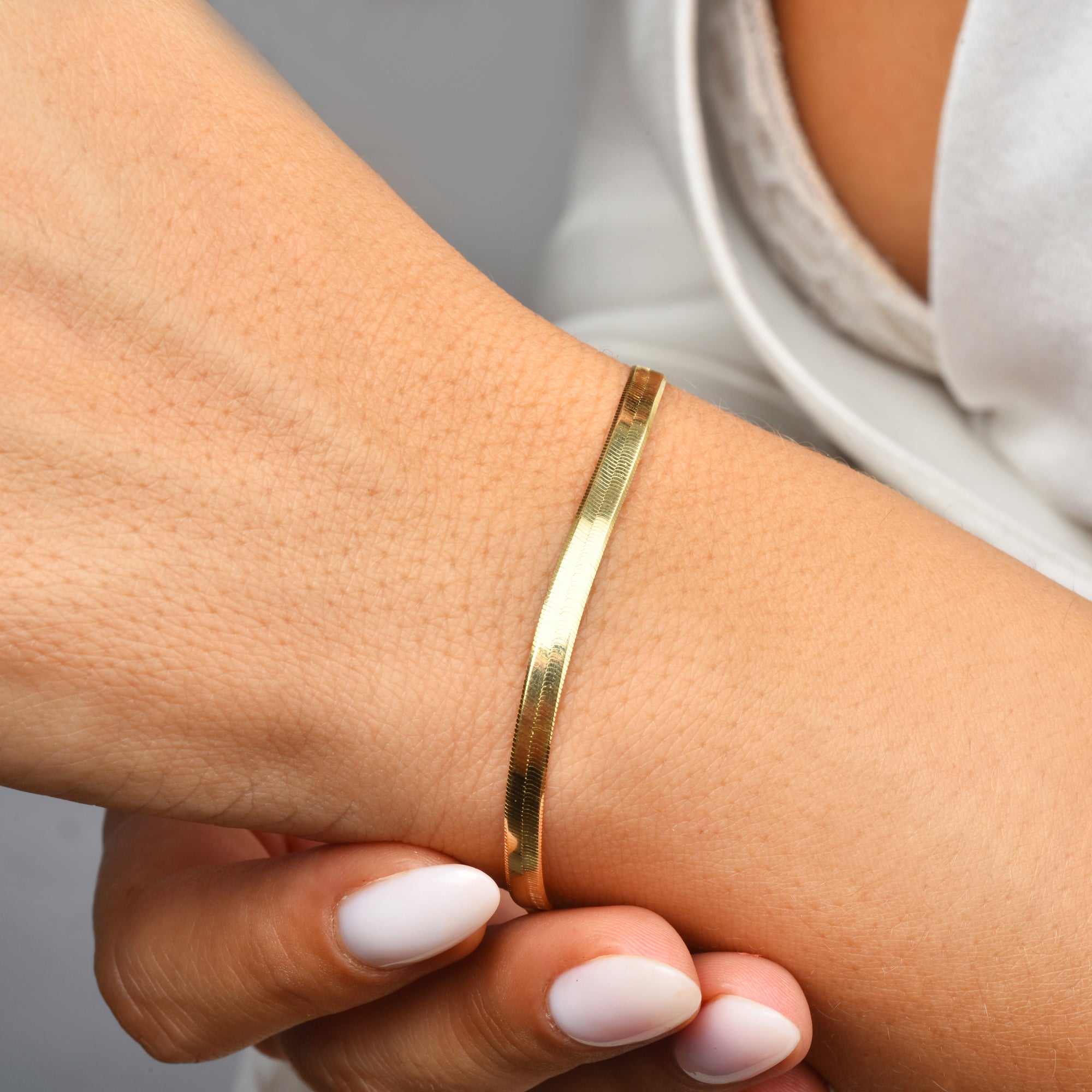 Shining Wave Chain Bracelet 14K Gold
