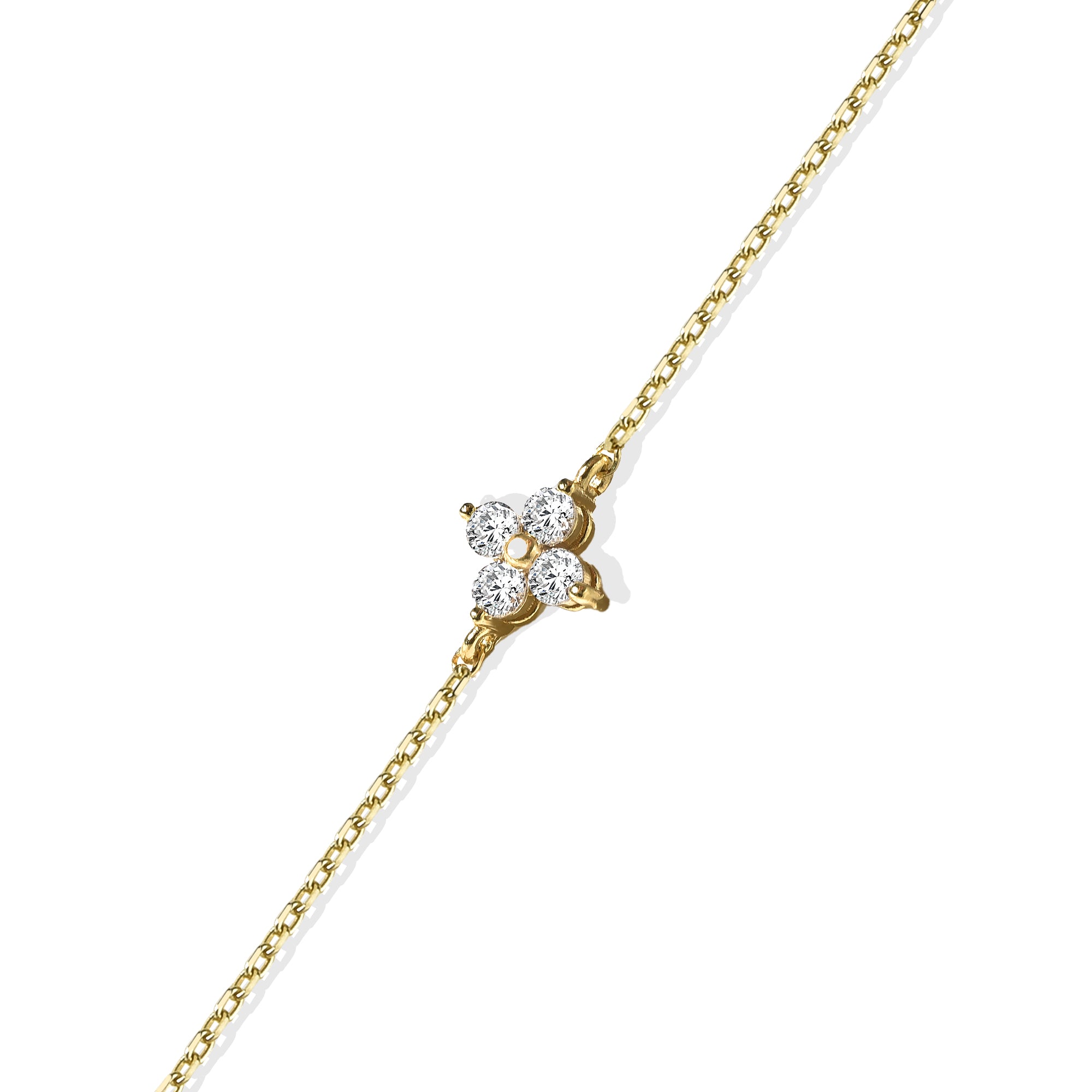 Flower Stone Bracelet 14K Gold