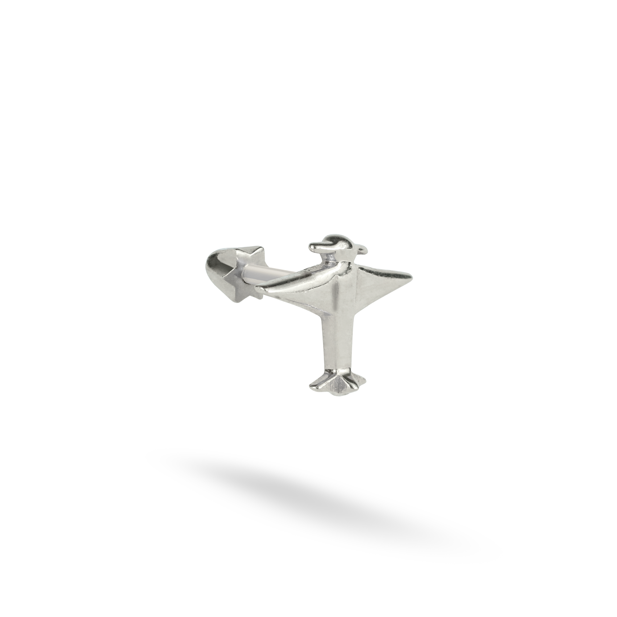 Aeroplane Flatback Ear Piercing 14K Gold