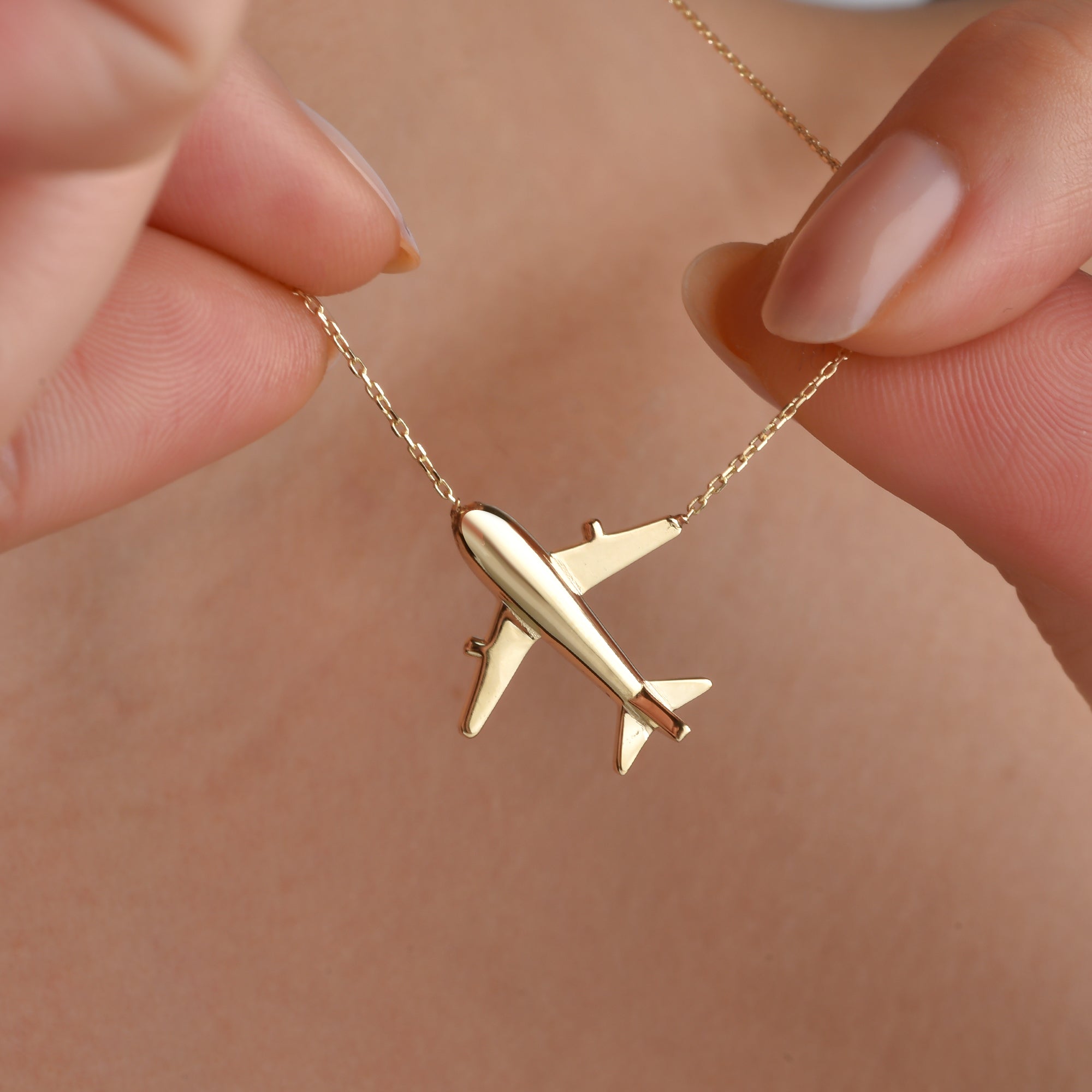 Aeroplane Necklace 14K Gold / Silver