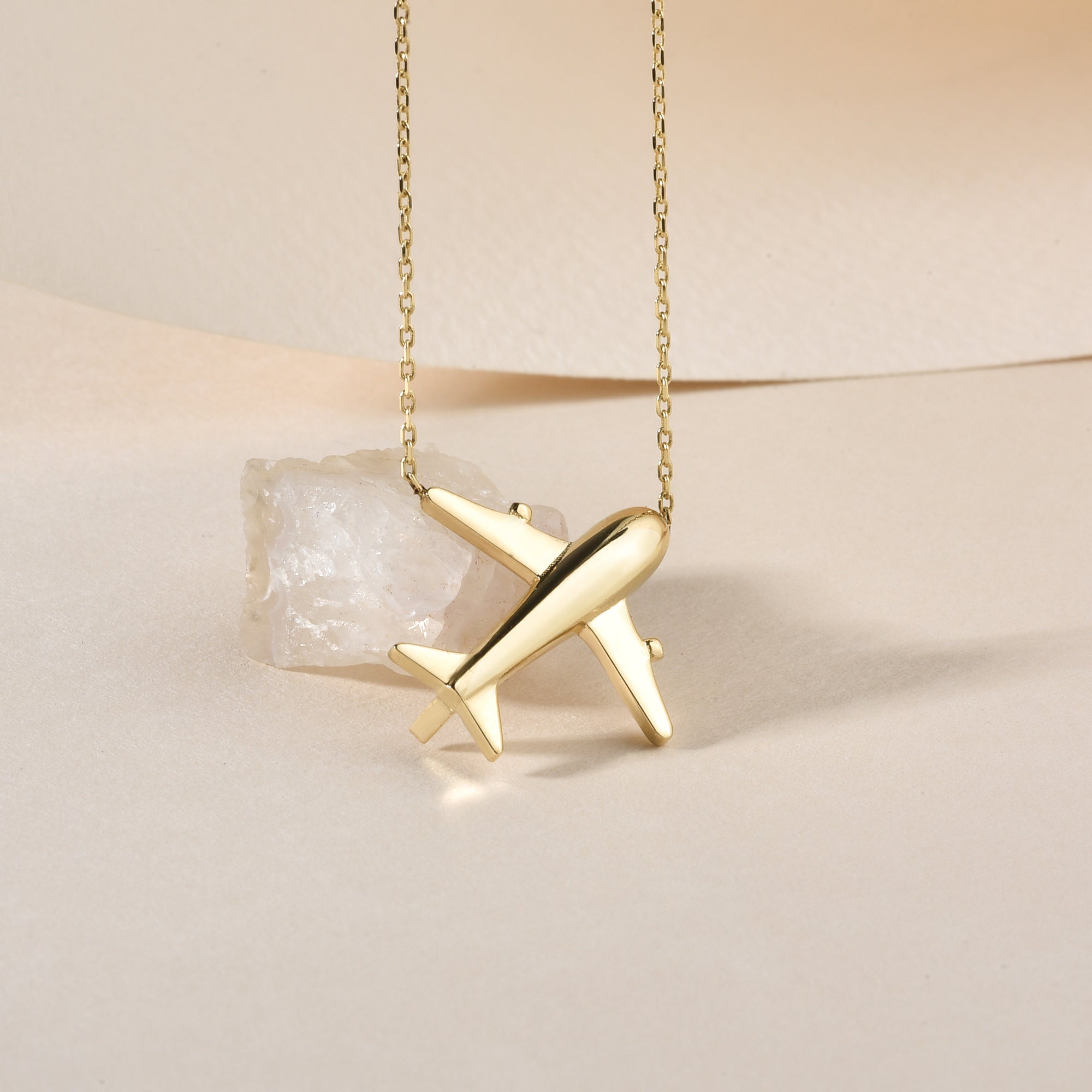 Aeroplane Necklace 14K Gold / Silver