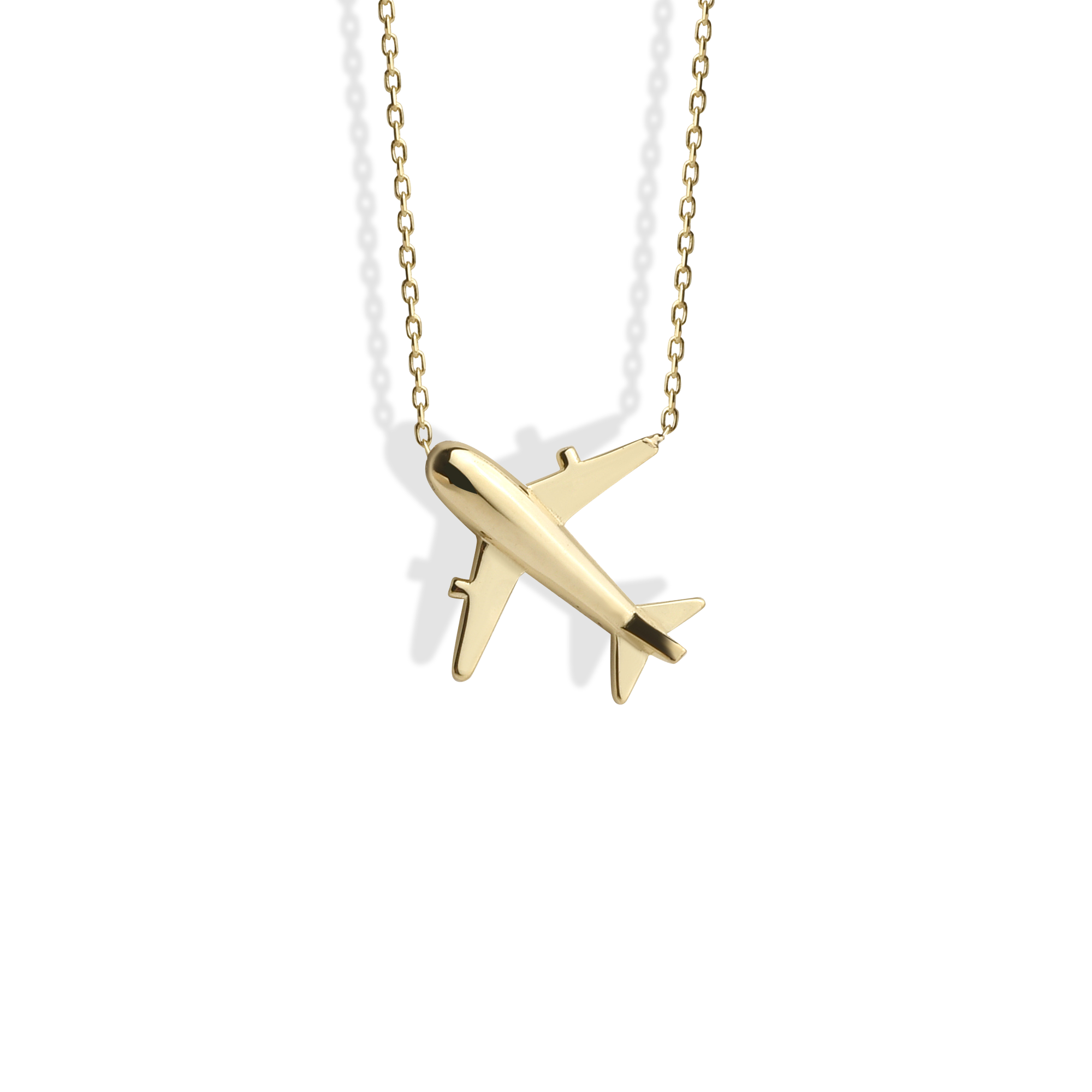 Aeroplane Necklace 14K Gold / Silver inspired by travel and transport. Hand crafted in Istanbul, a meaningful piece for aviation lovers and adventure seekers.