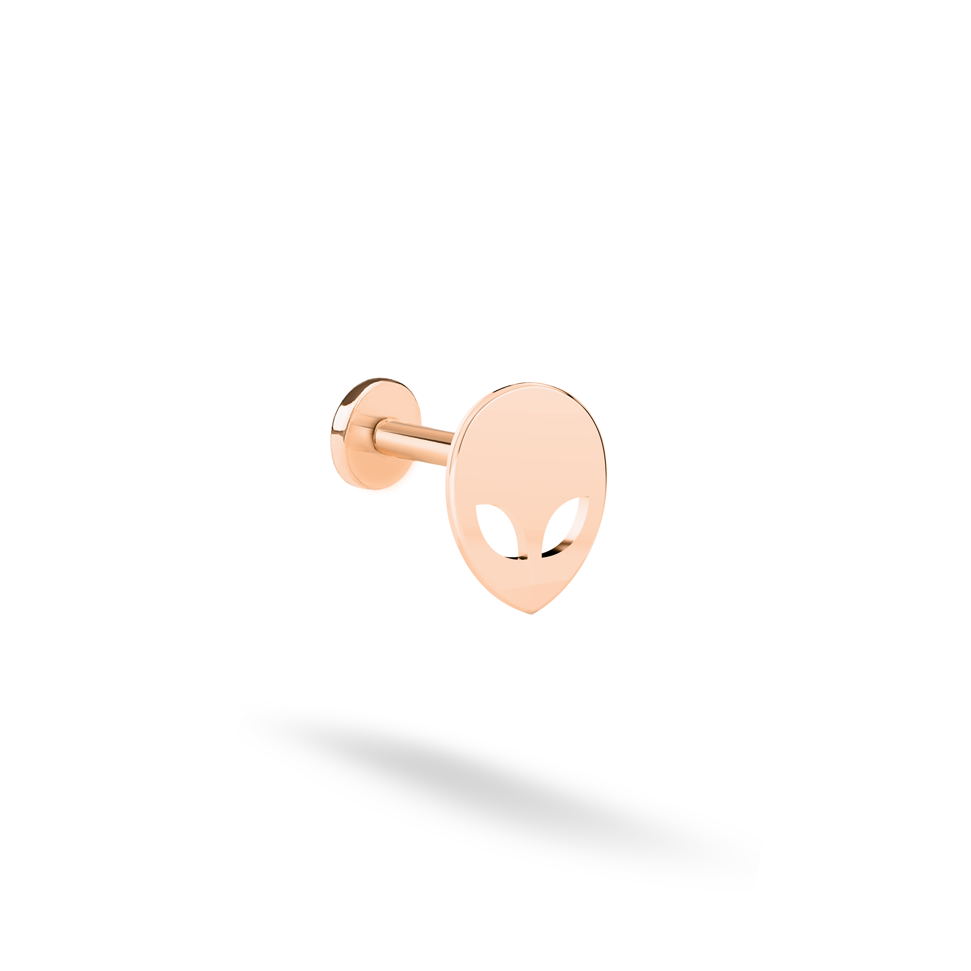 Alien Face Flatback Ear Piercing 14K Gold / Silver