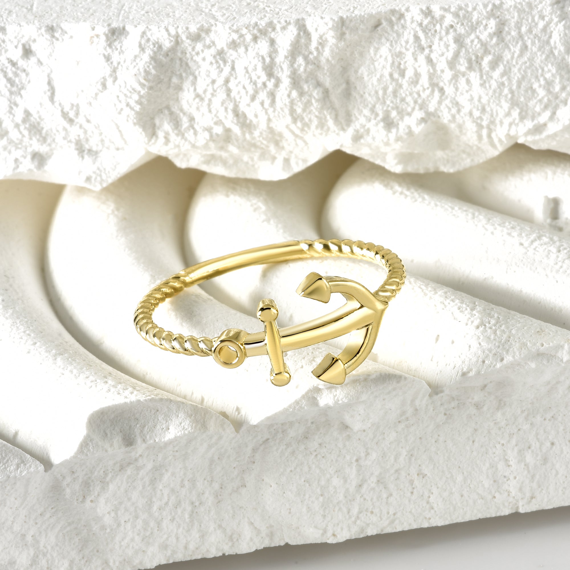 14K Gold Stability Anchor Ring