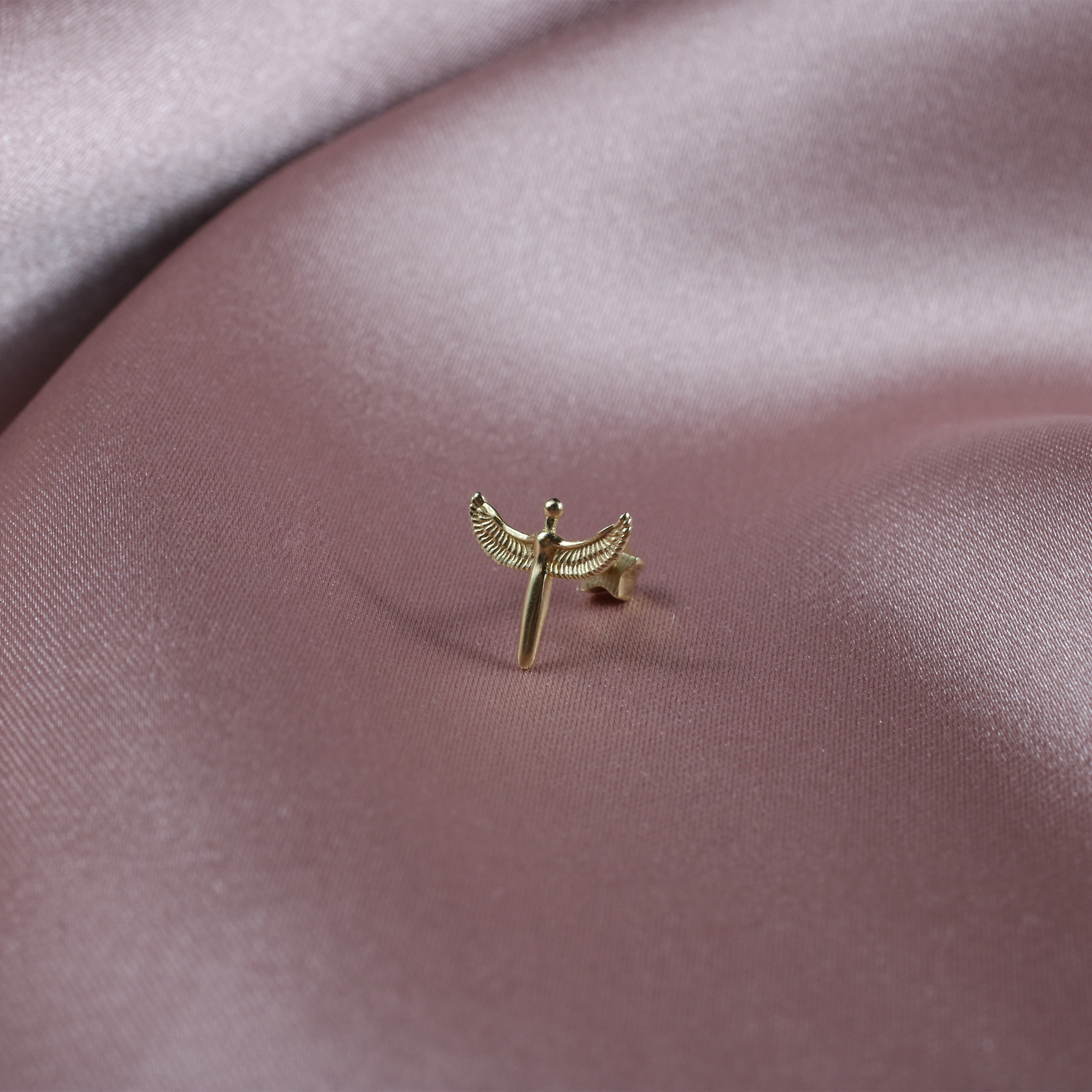 Angel Flatback Ear Piercing 14K Gold