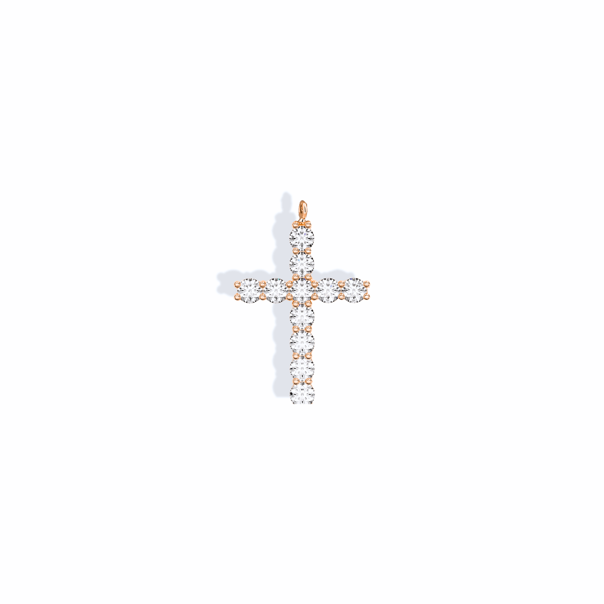 Cross Diamond Stone Necklace 14K Gold