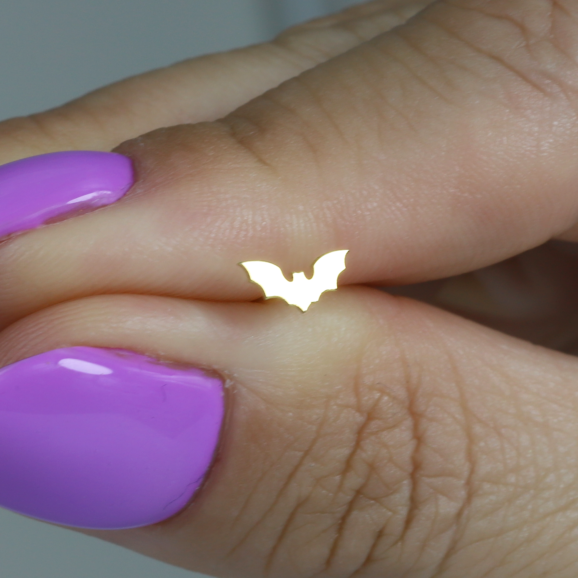 Bat Flatback Ear Piercing 14K Gold