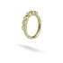 Beaded Hoop Ear Piercing 14K Gold with CZ Stone