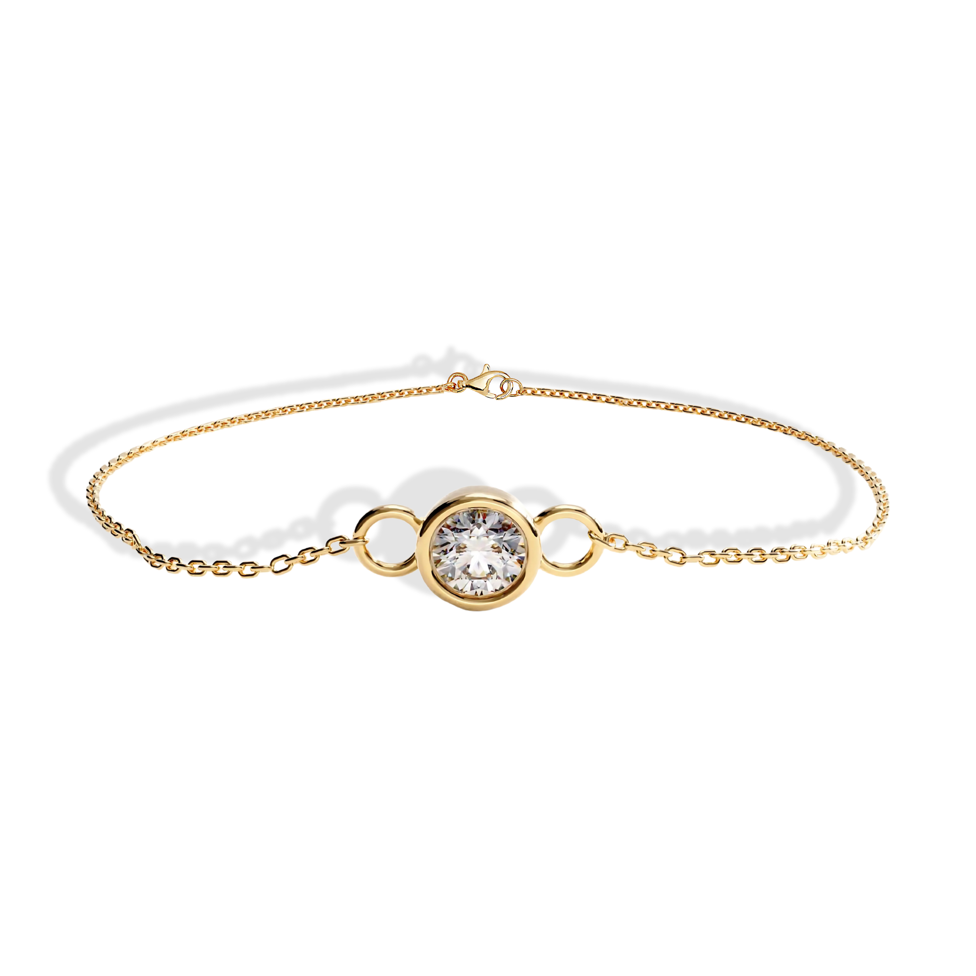 14K Gold Handmade Solitaire Birthstone Gemstone Bracelet