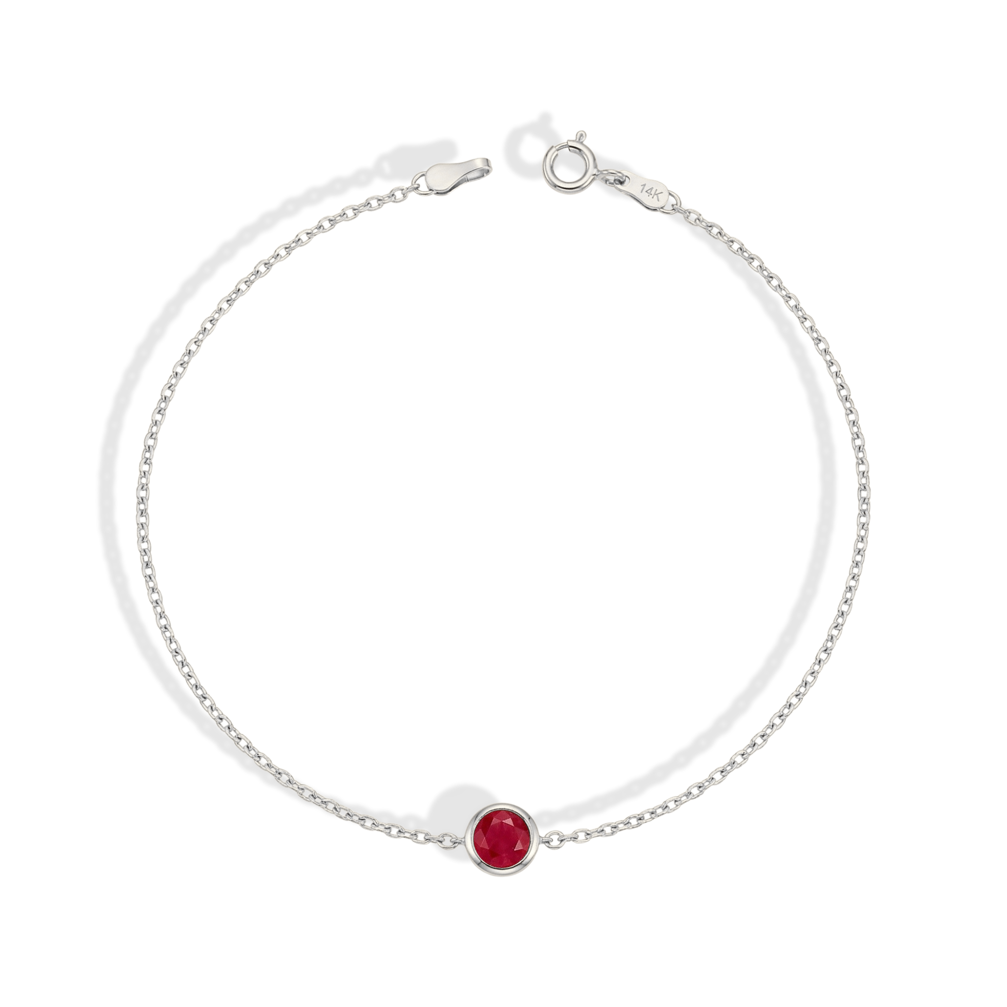 Birthstone Custom Gemstone Solitaire Bracelet 14K Gold / Silver