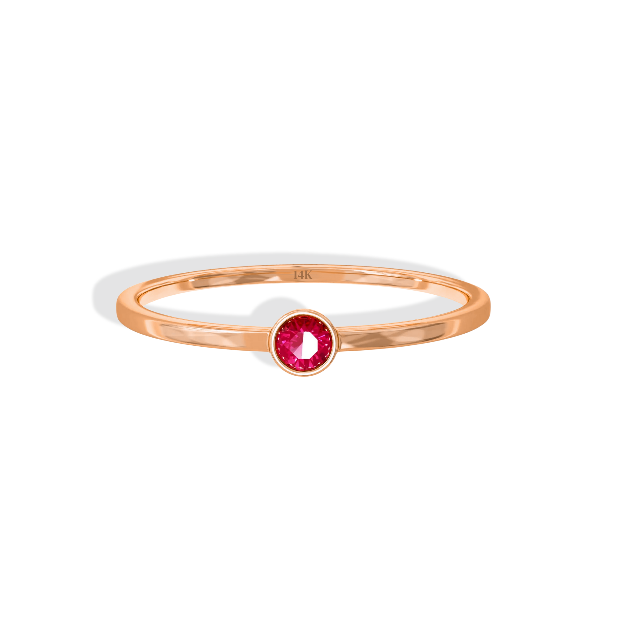Birthstone Gemstone Solitaire Custom Ring 14K Gold