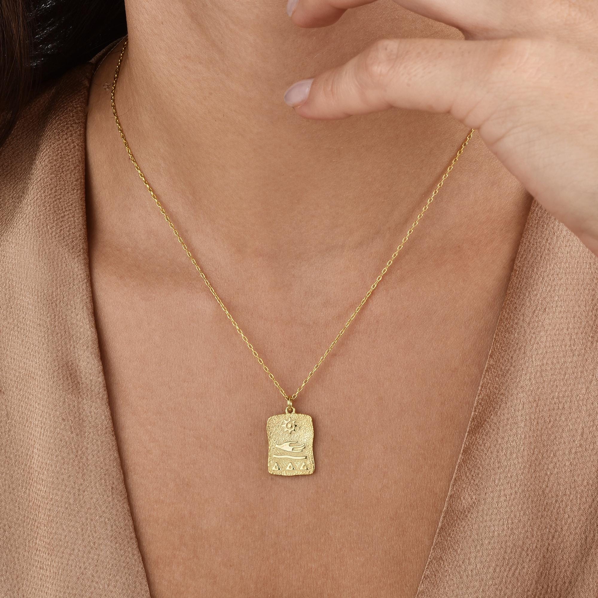 Blessings Card Necklace 14k Gold