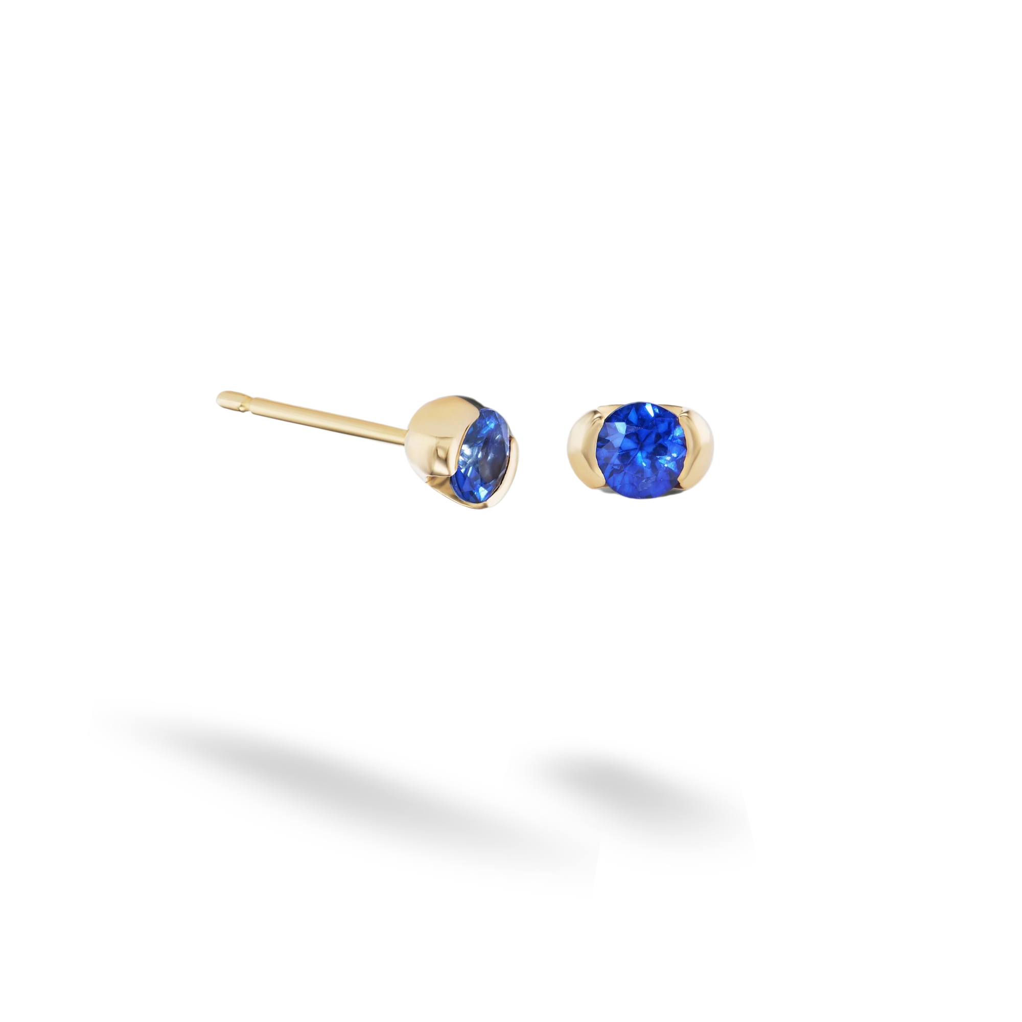Blue Stone Earrings 14K Gold