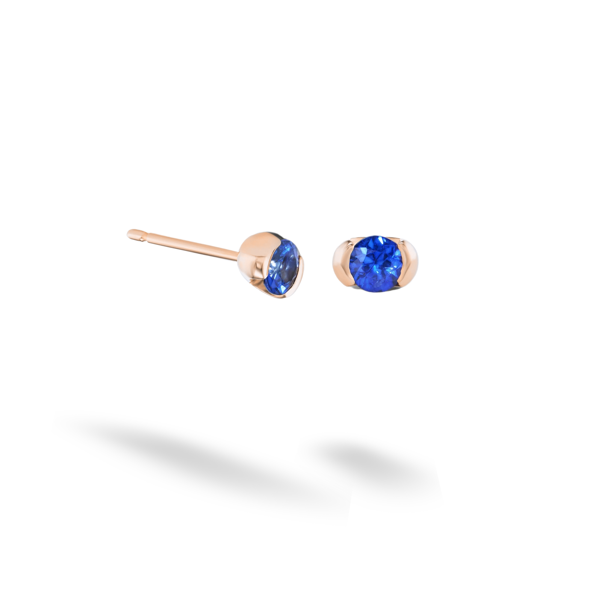 Blue Stone Earrings 14K Gold