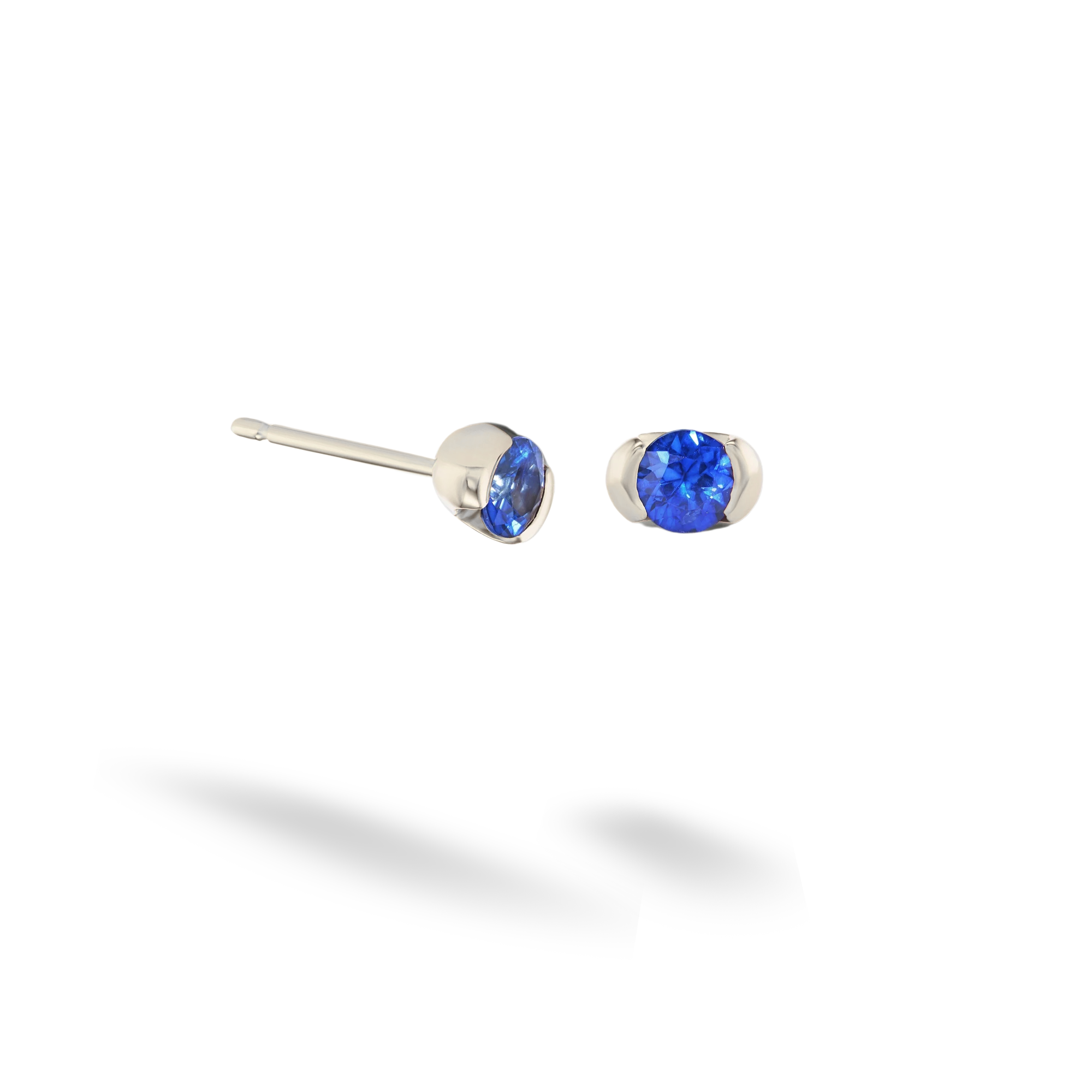 Blue Stone Earrings 14K Gold