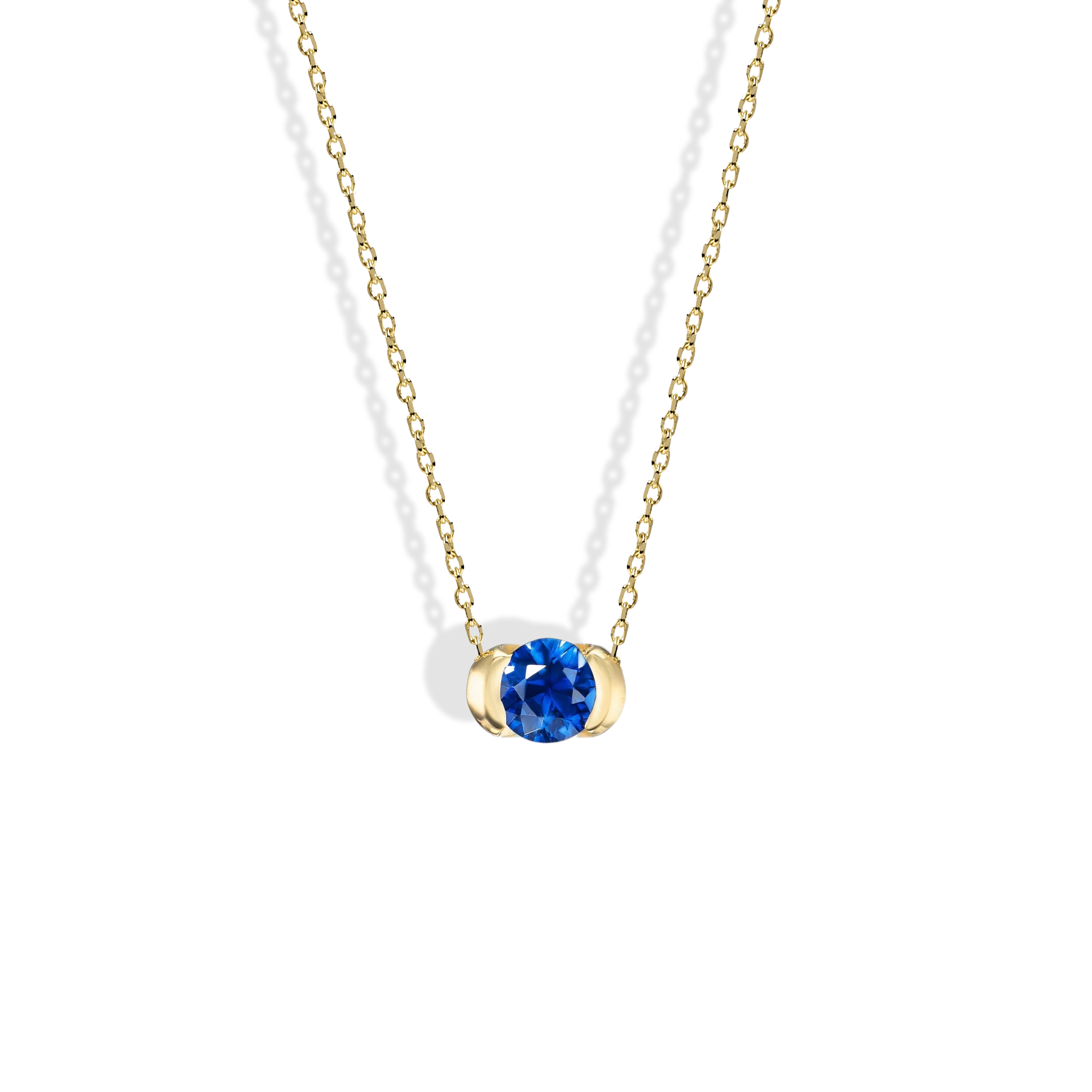 Blue Stone Necklace 14K Gold