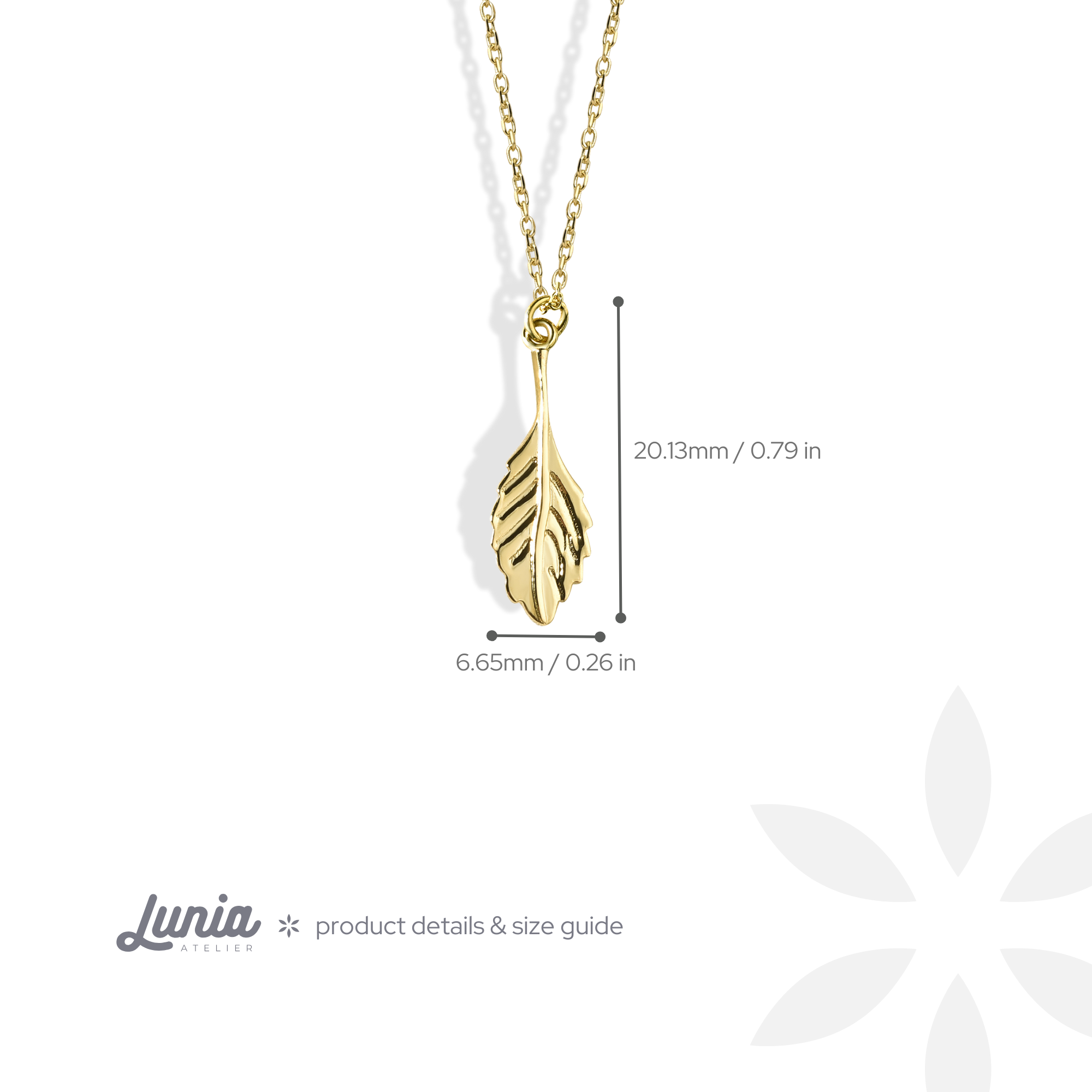 Botanical Leaf Necklace 14K Gold / Silver