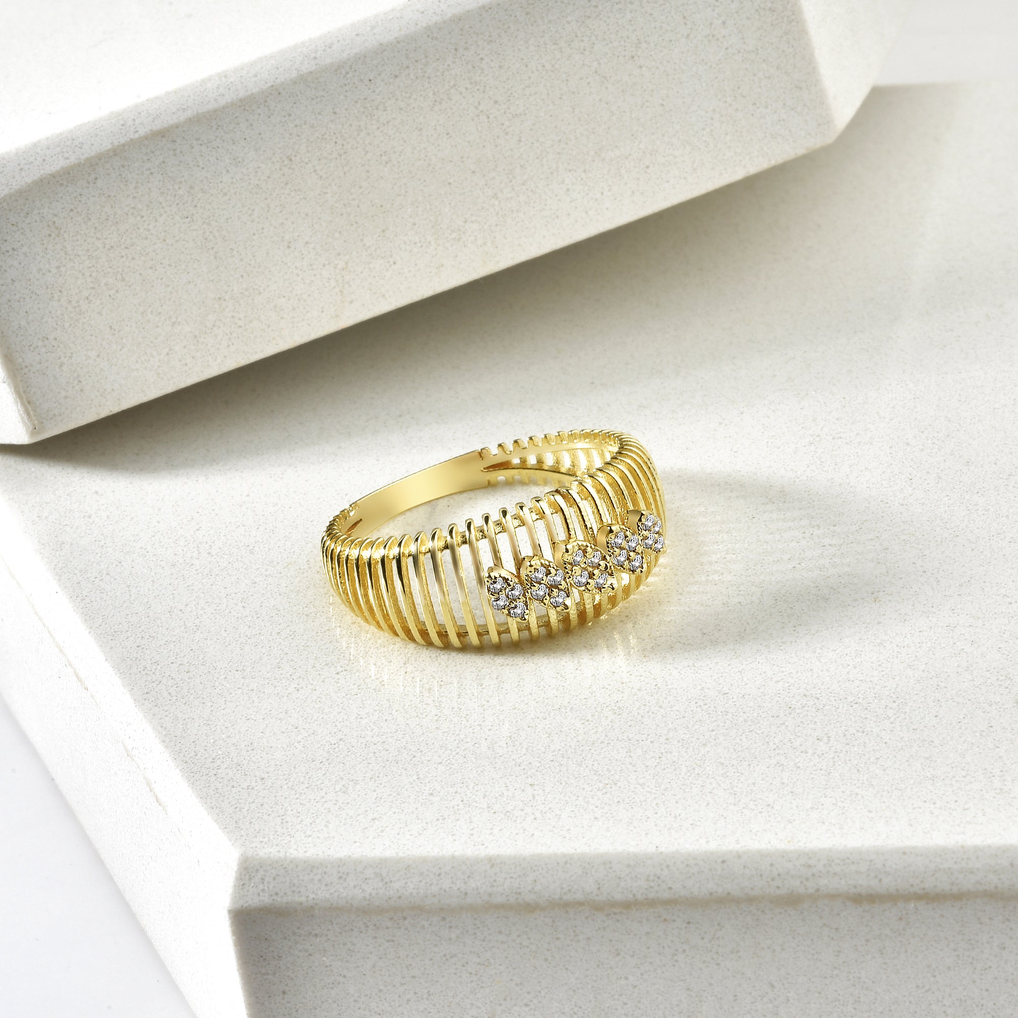 Cage Diamond Ring 14K Gold
