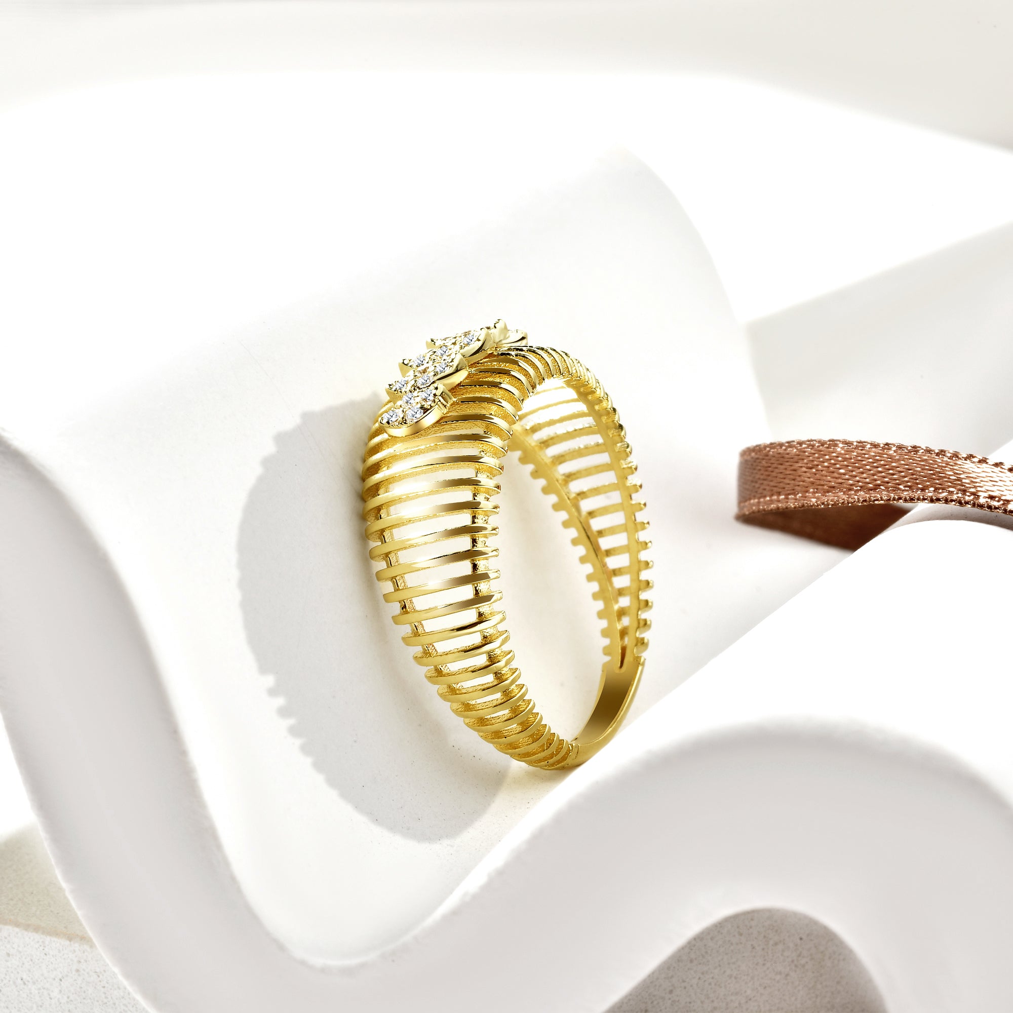 Cage Diamond Ring 14K Gold