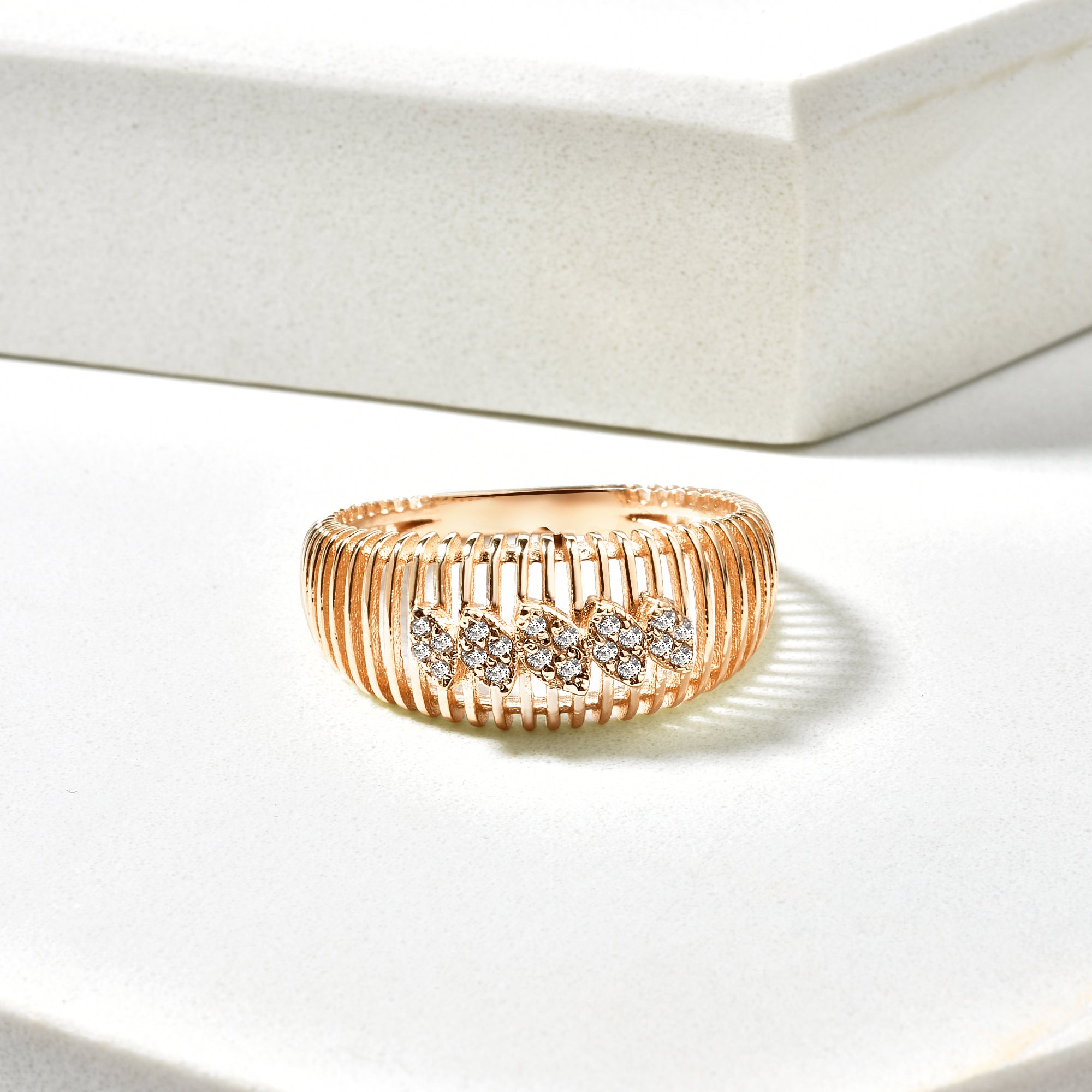 Cage Diamond Ring 14K Gold