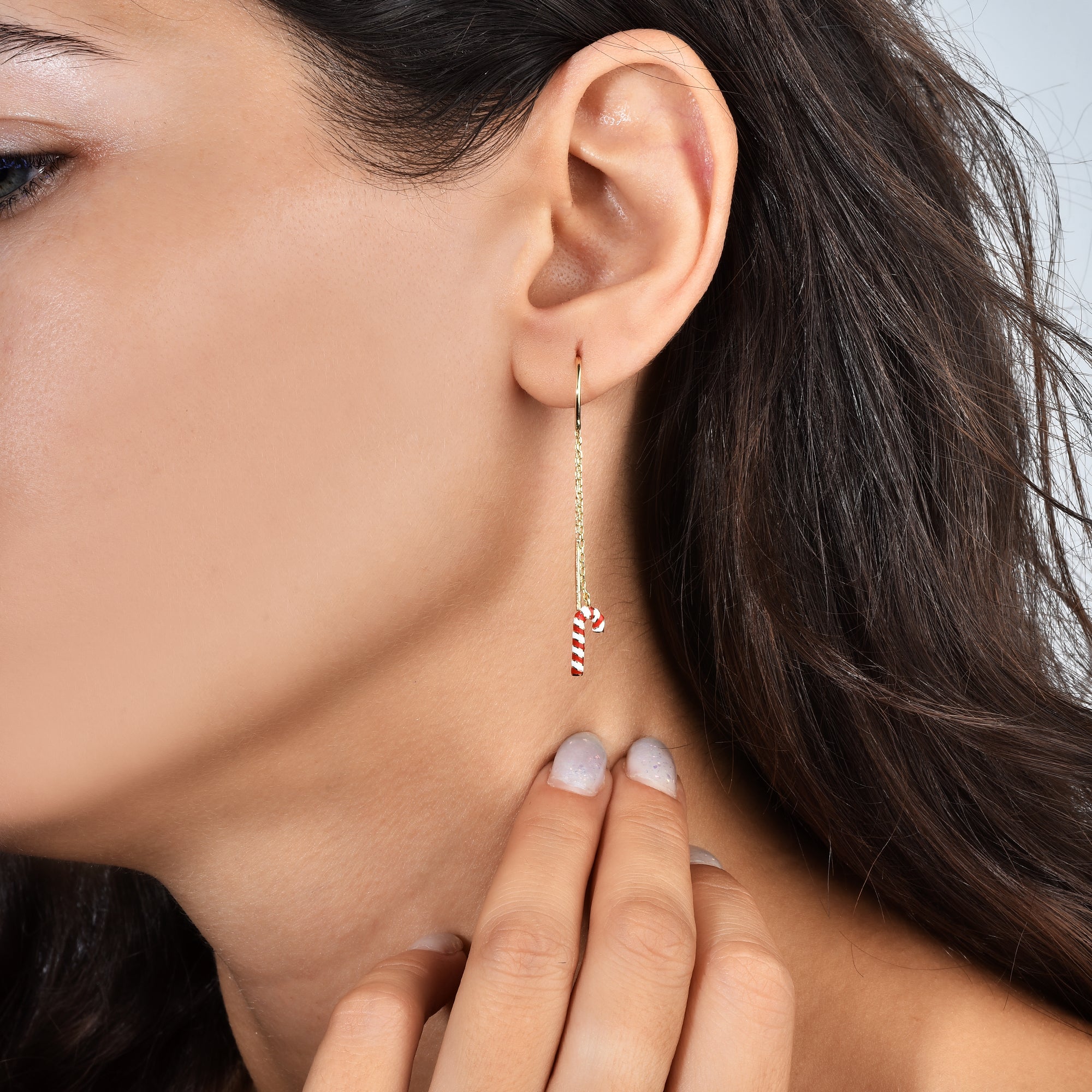 Candy Cane Threader Earrings