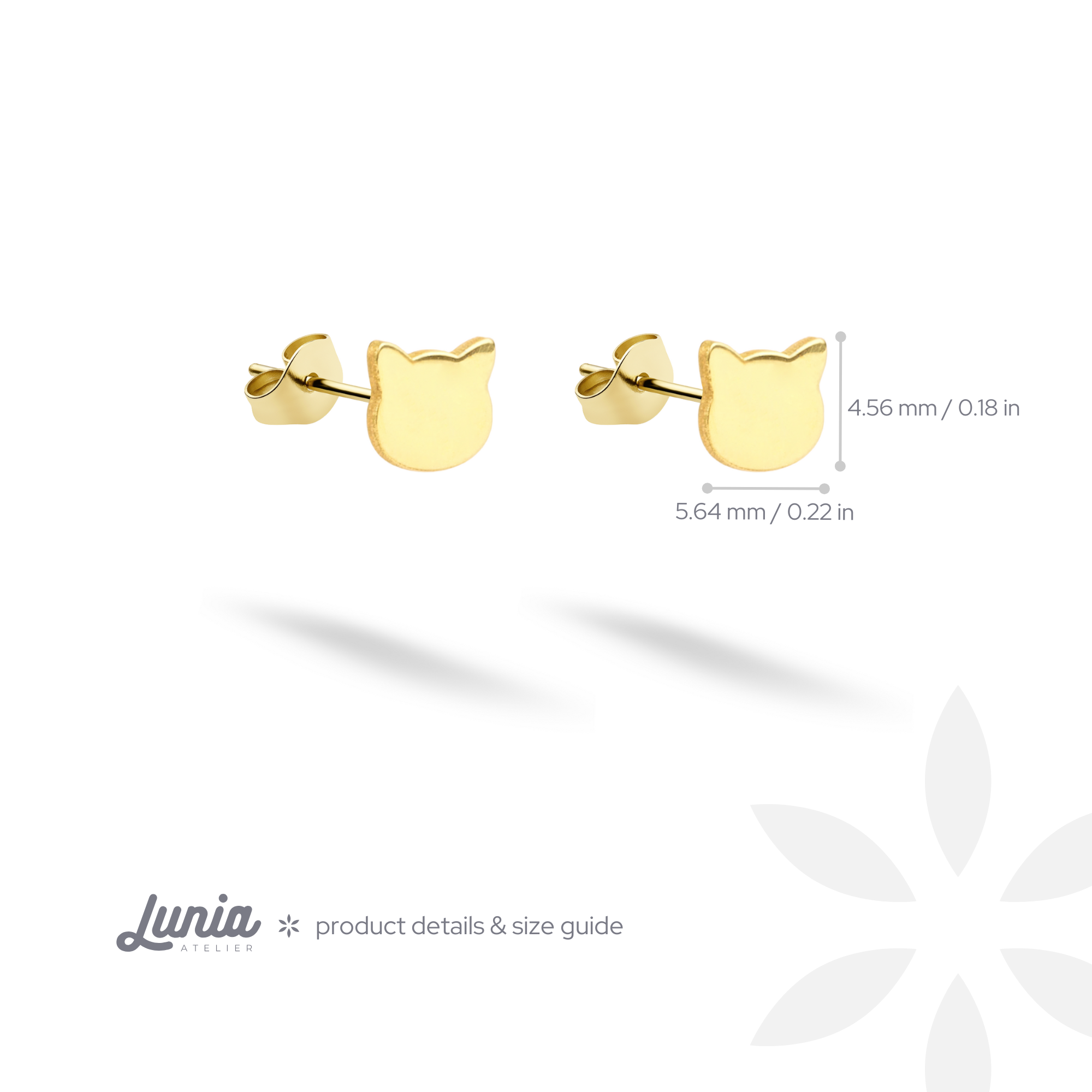 Cat Earrings 14K Gold