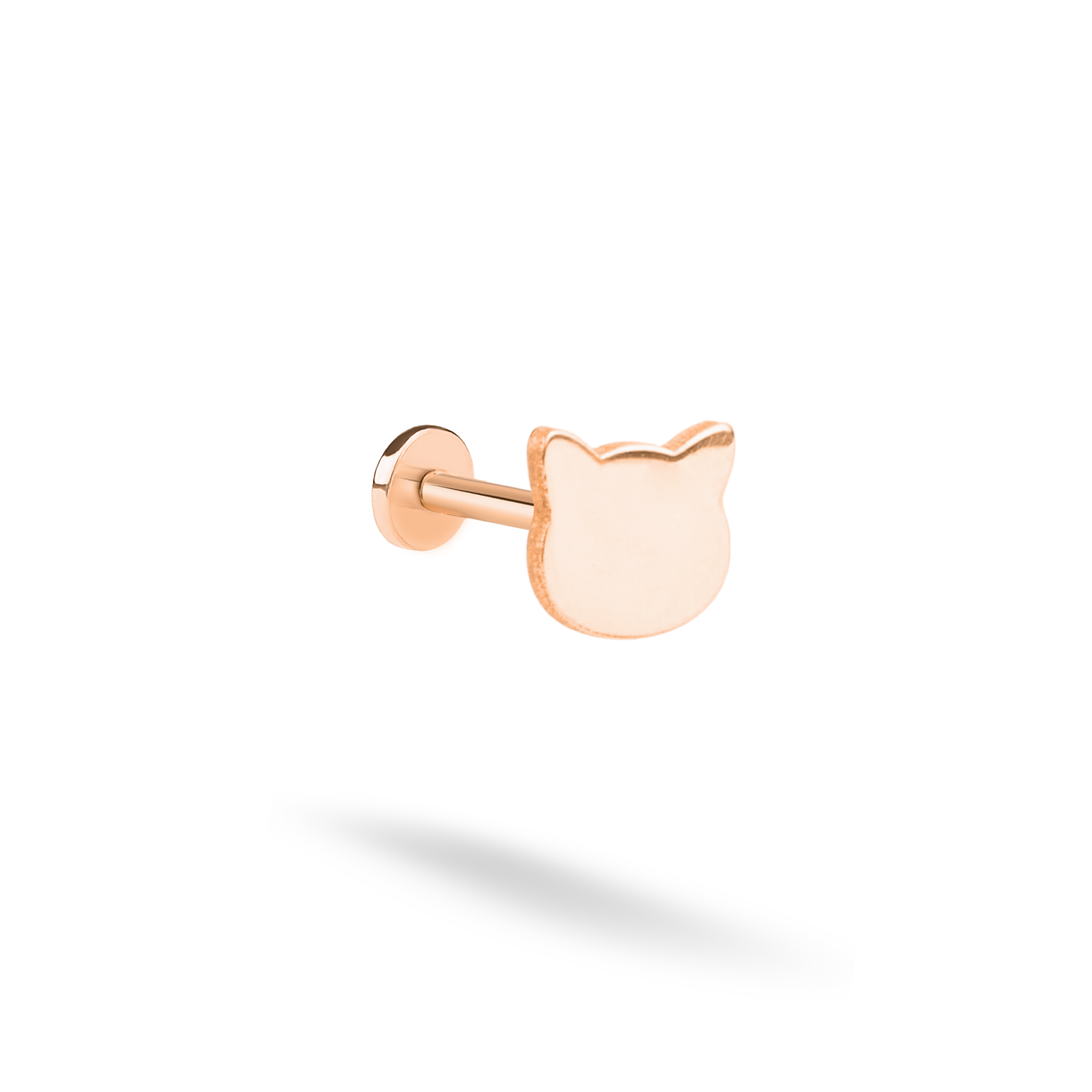 Cat Flatback Ear Piercing 14K Gold