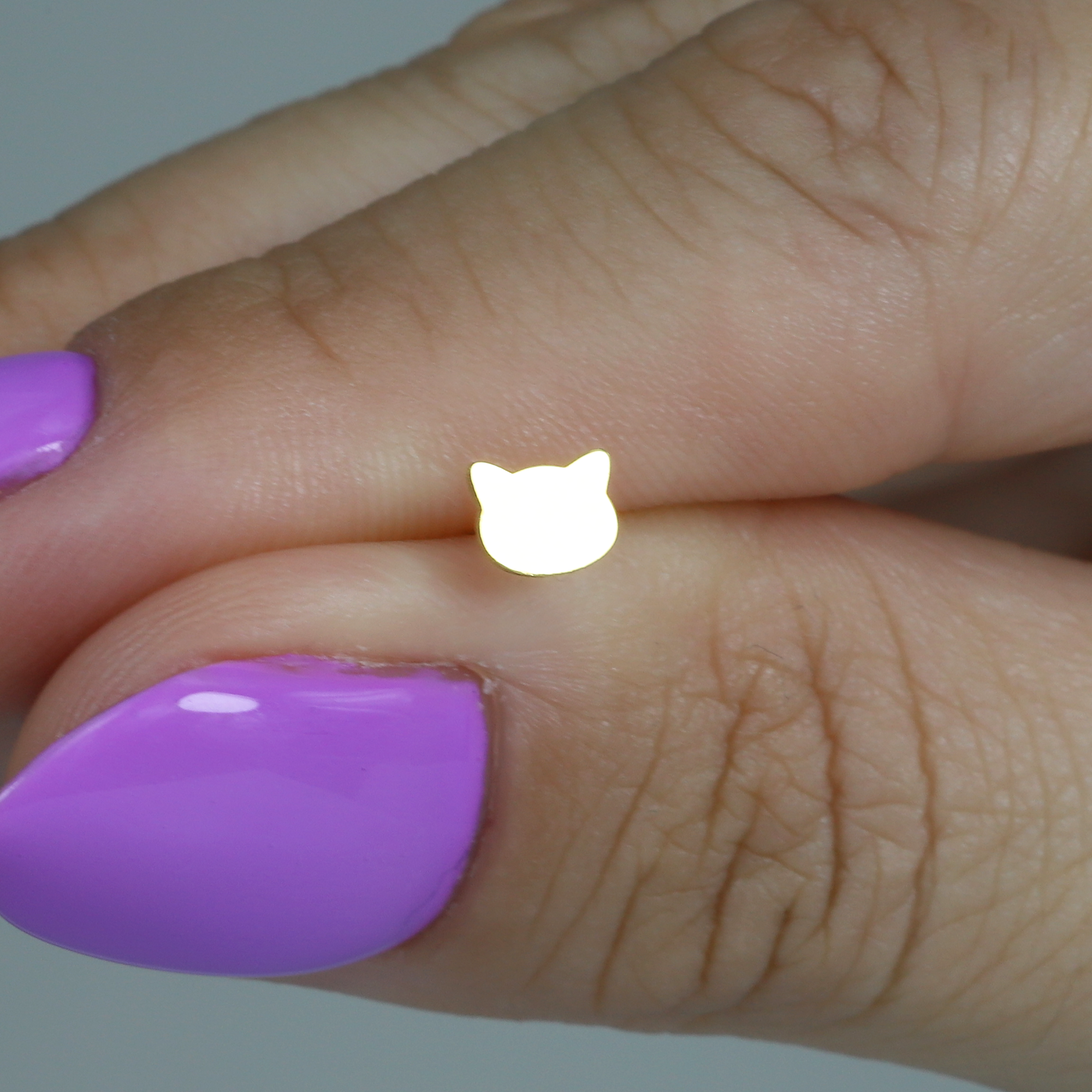 Cat Flatback Ear Piercing 14K Gold