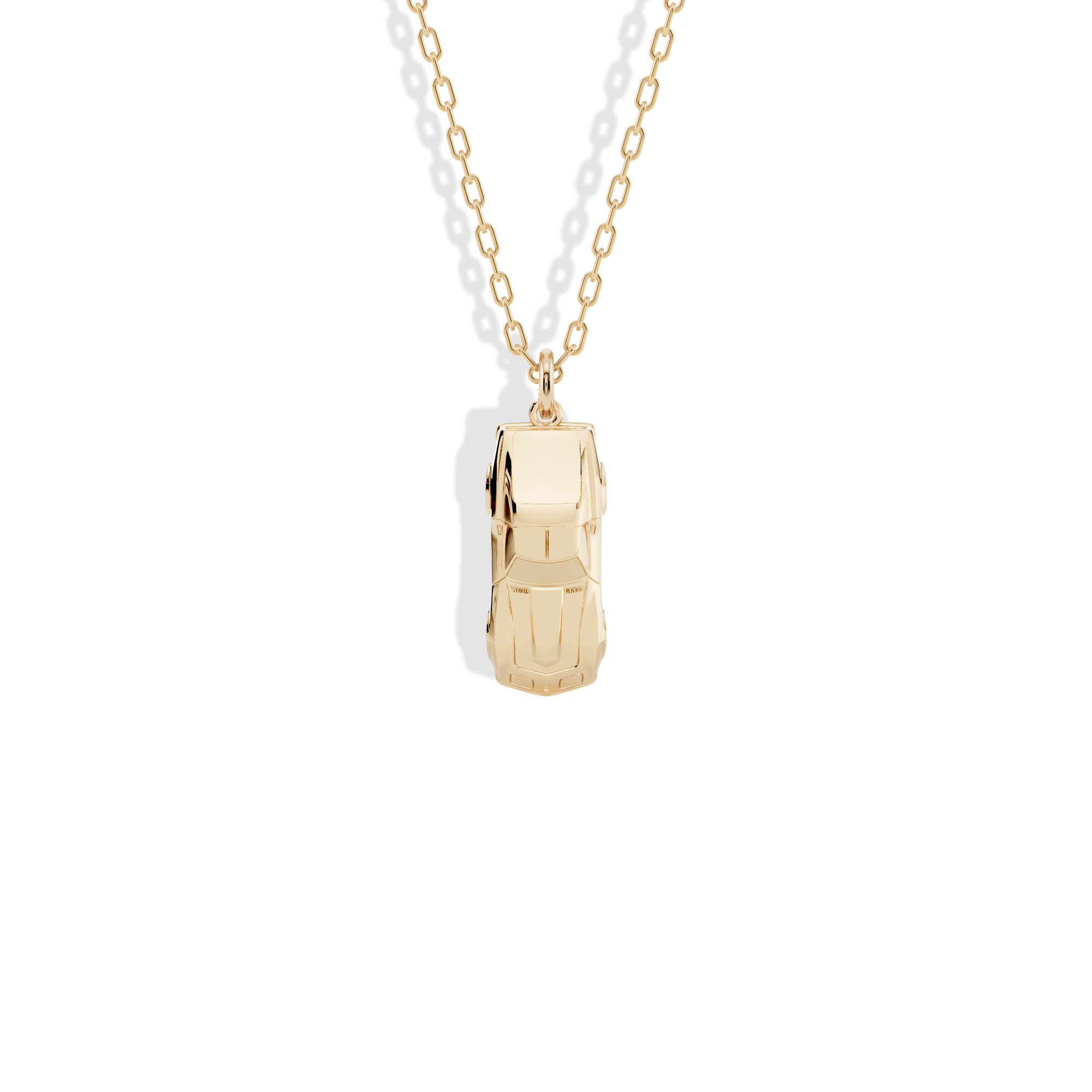 American Car Necklace featuring Classic Muscle Diecast Model Car pendant close-up view