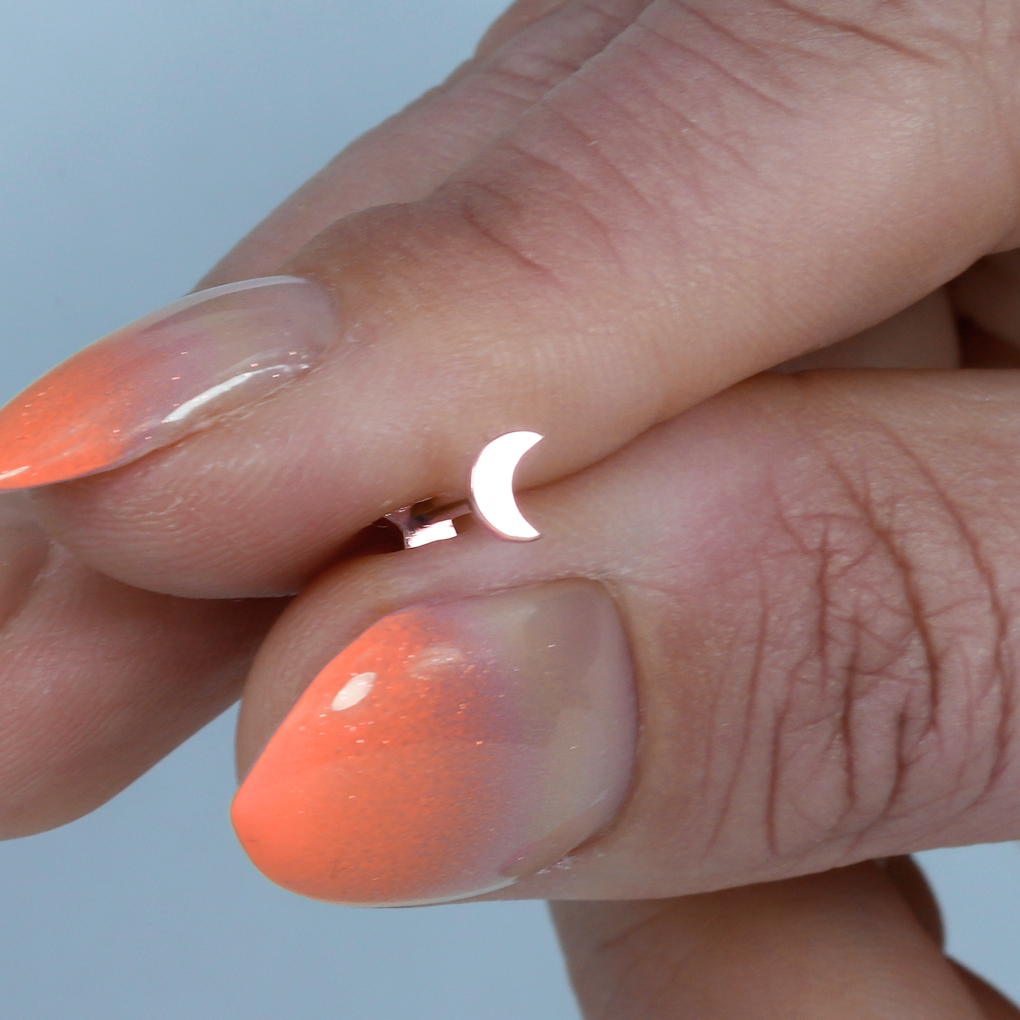 Crescent Flatback Ear Piercing 14K Gold