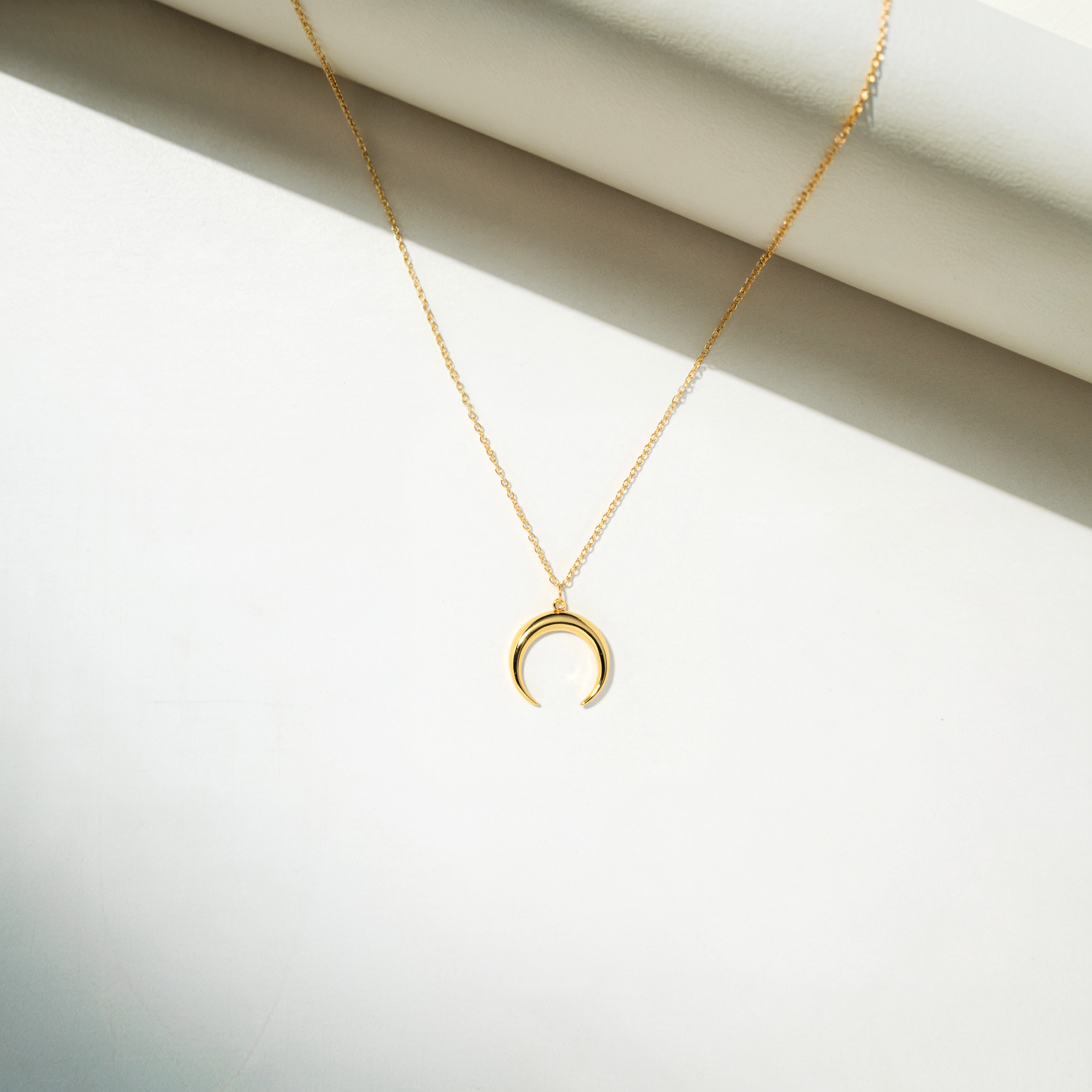 Crescent Moon Necklace 14K Gold