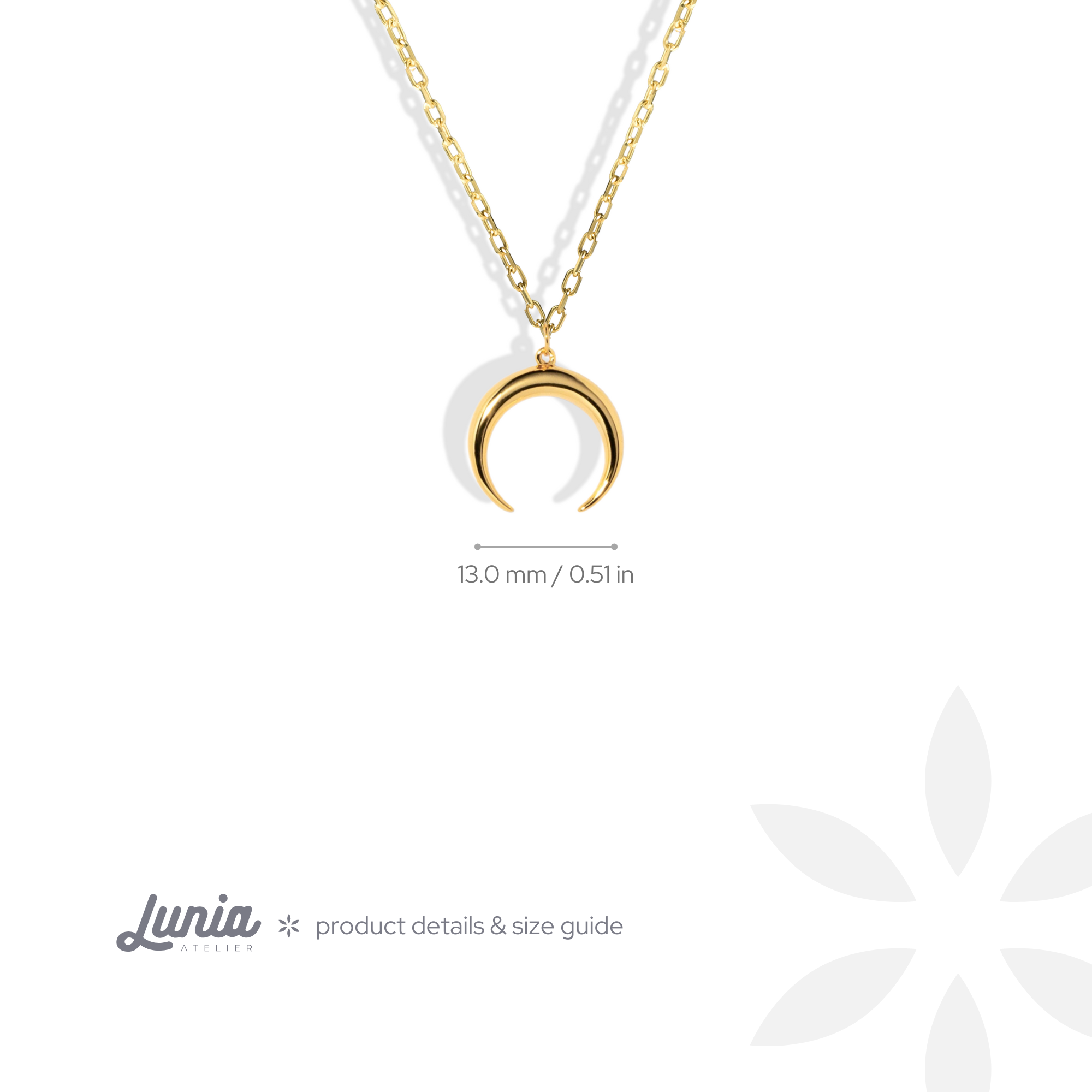 Crescent Moon Necklace 14K Gold