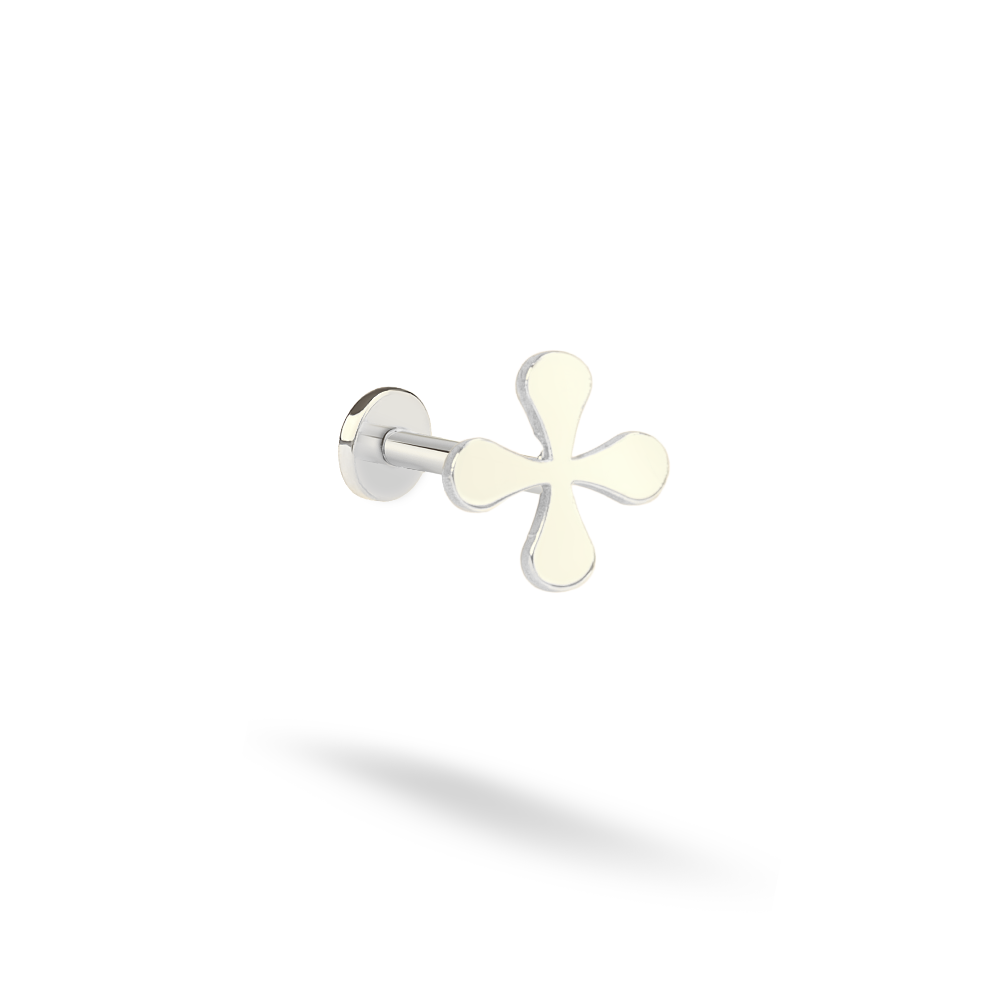 Cross Flatback Ear Piercing 14K Gold