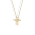 Cross Solitaire Diamond Necklace 14K Gold
