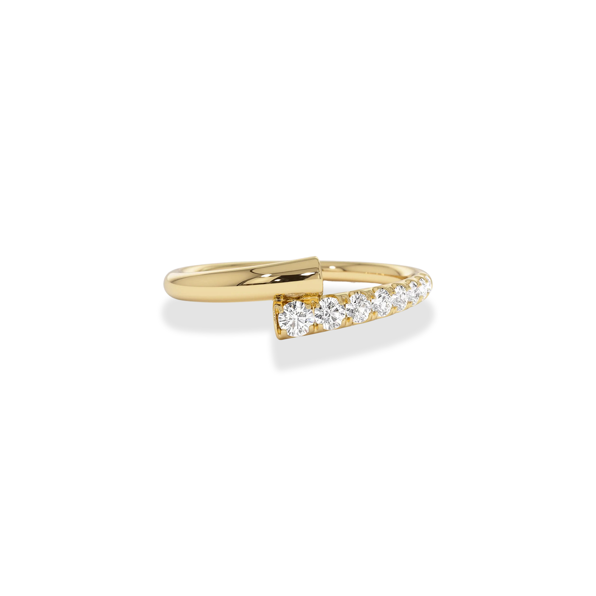 Cross Spiral Diamond Ring 14K Gold
