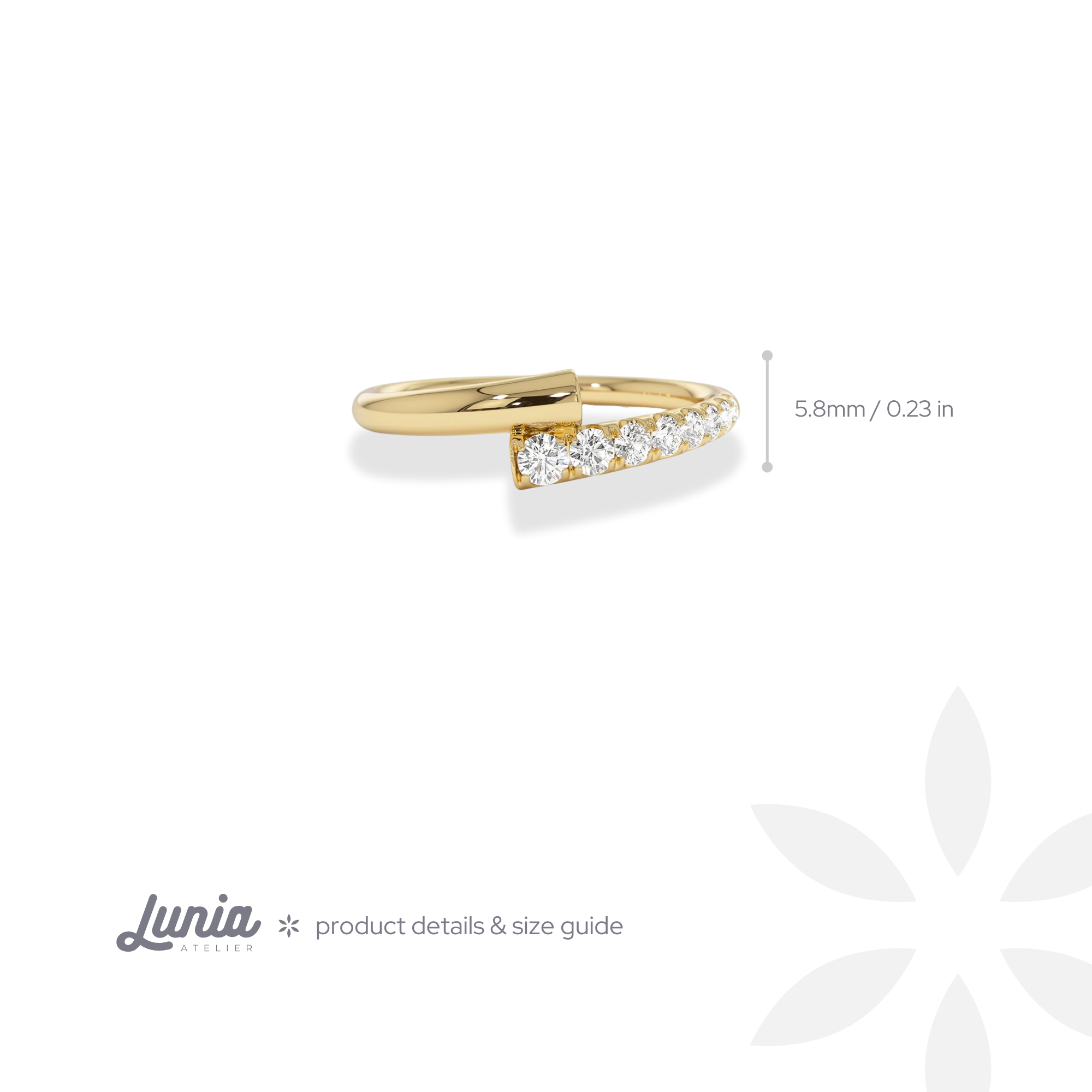 Cross Spiral Diamond Ring 14K Gold