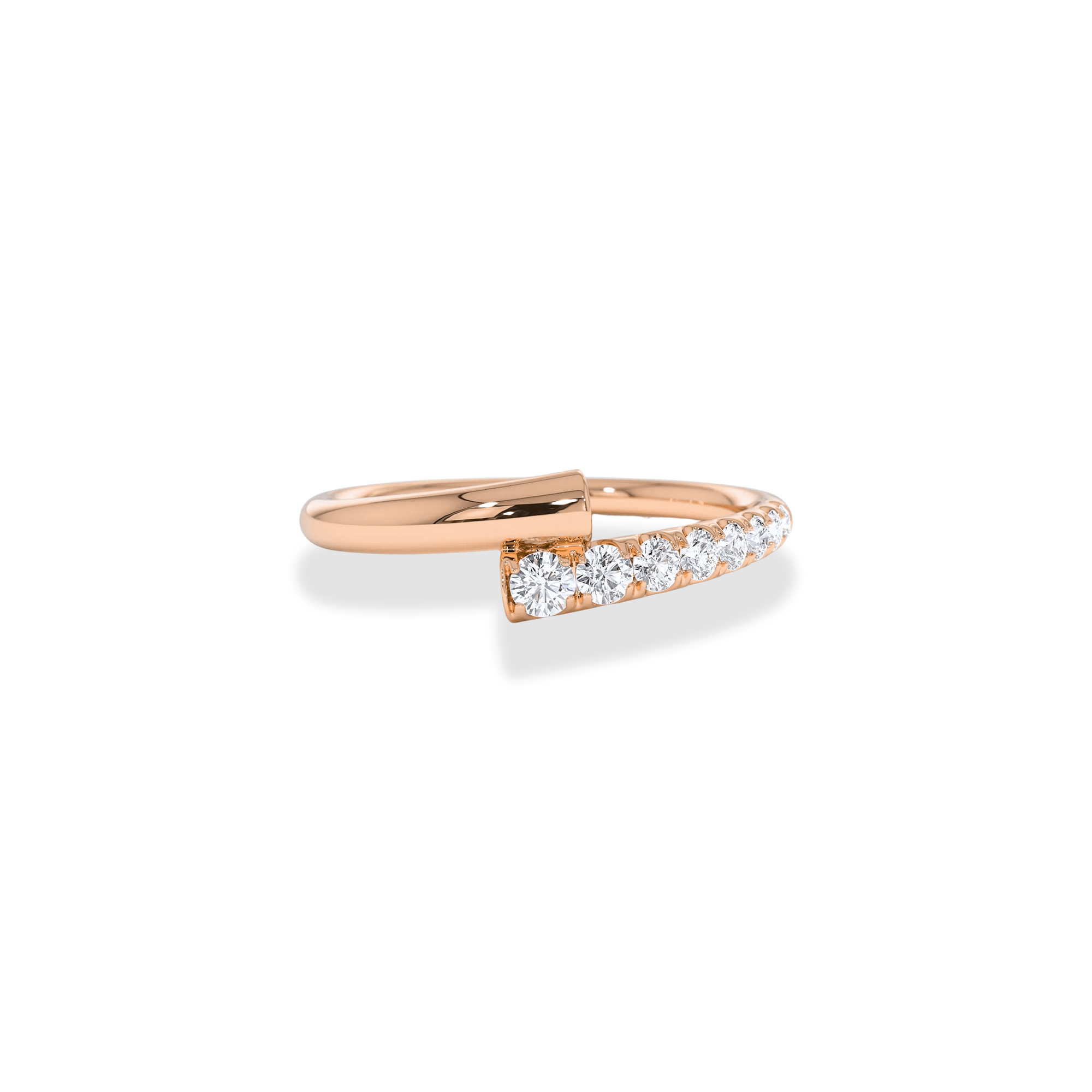Cross Spiral Diamond Ring 14K Gold