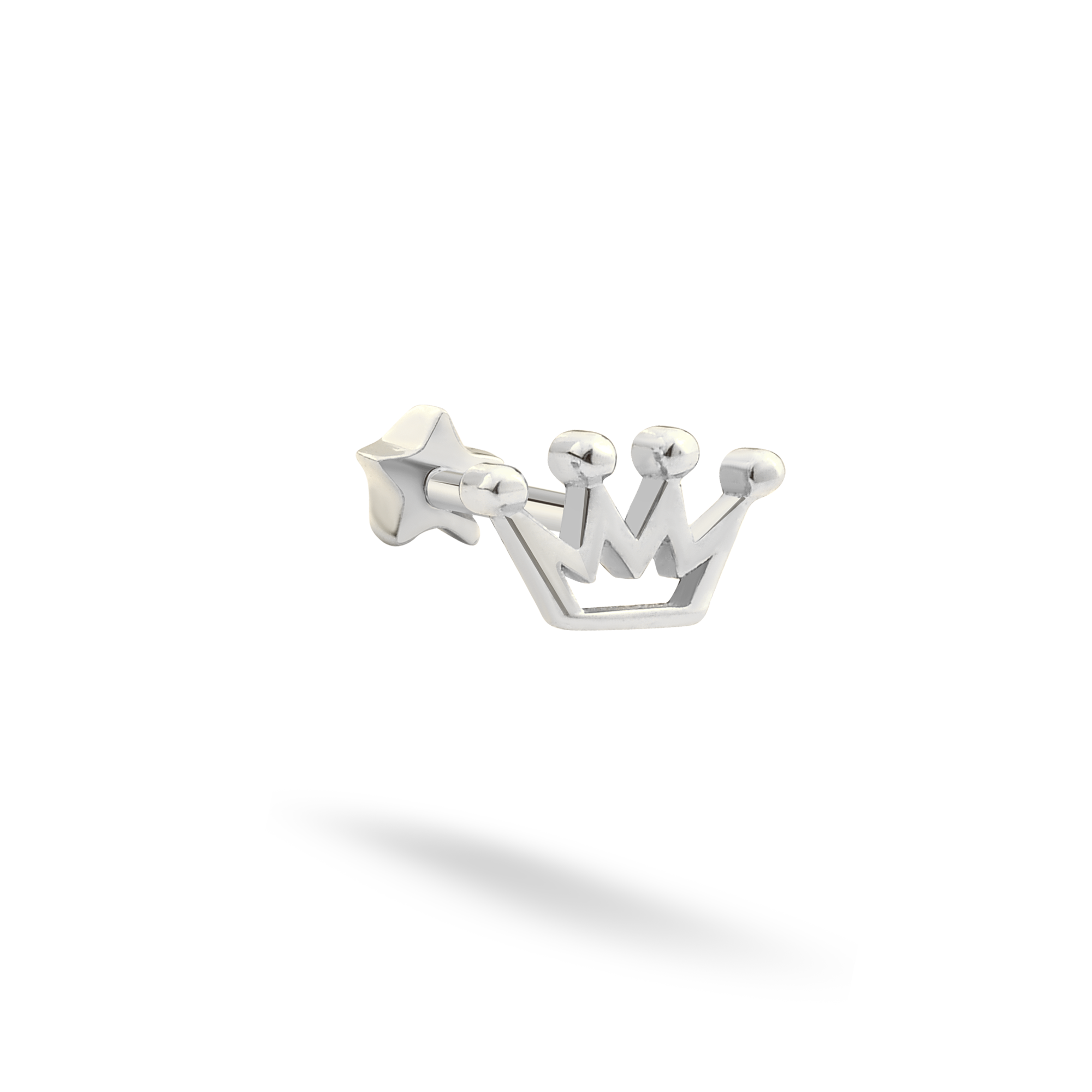 Crown Flatback Ear Piercing 14K Gold