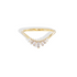 Curved Wave Stone Band Ring 14K Gold