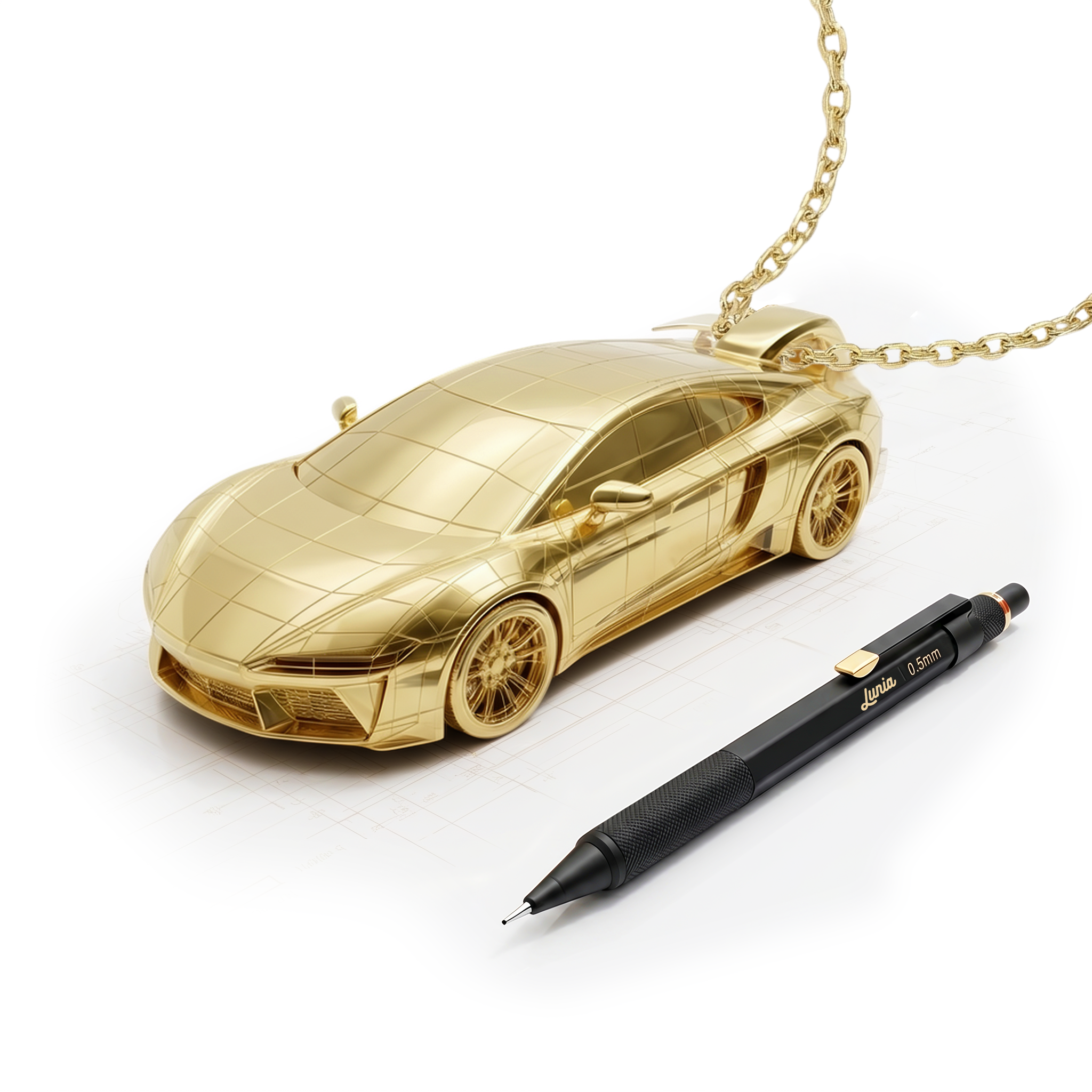 Custom Diecast Model Car Custom Necklace in 14K Gold or Silver. Hand Made Model Car Necklace with a personalized Auto Automobile Pendant design.