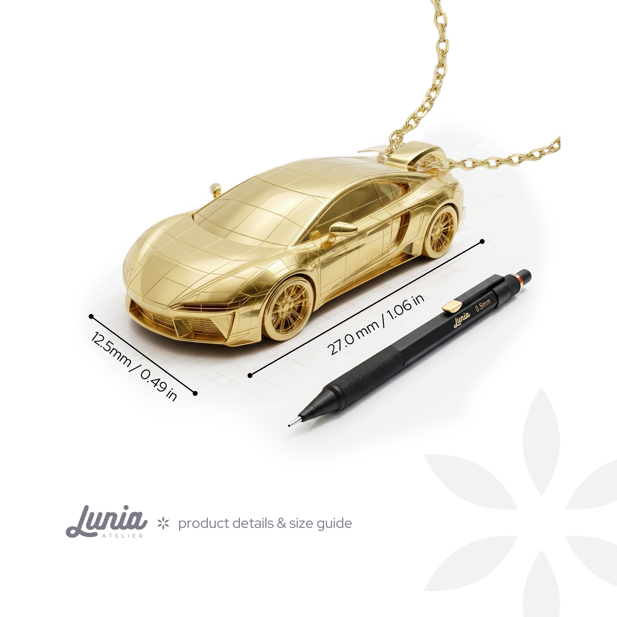Custom Diecast Model Car Custom Necklace 14K Gold / Silver