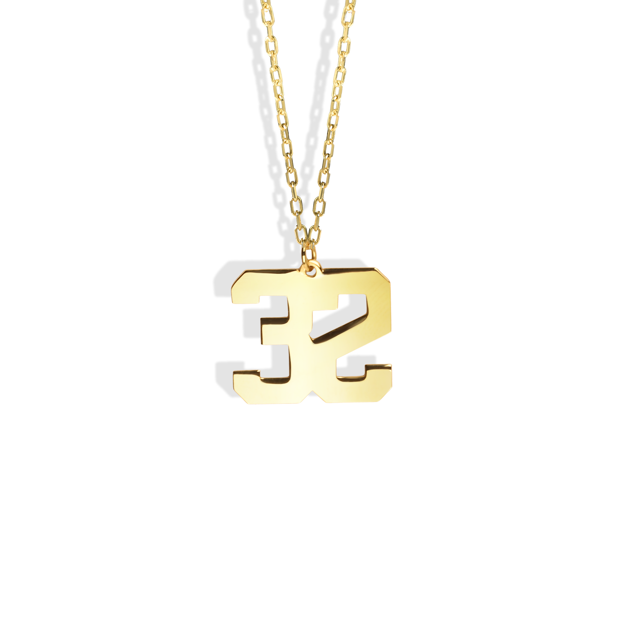 Custom Number Personalized Sport Necklace 14K Gold