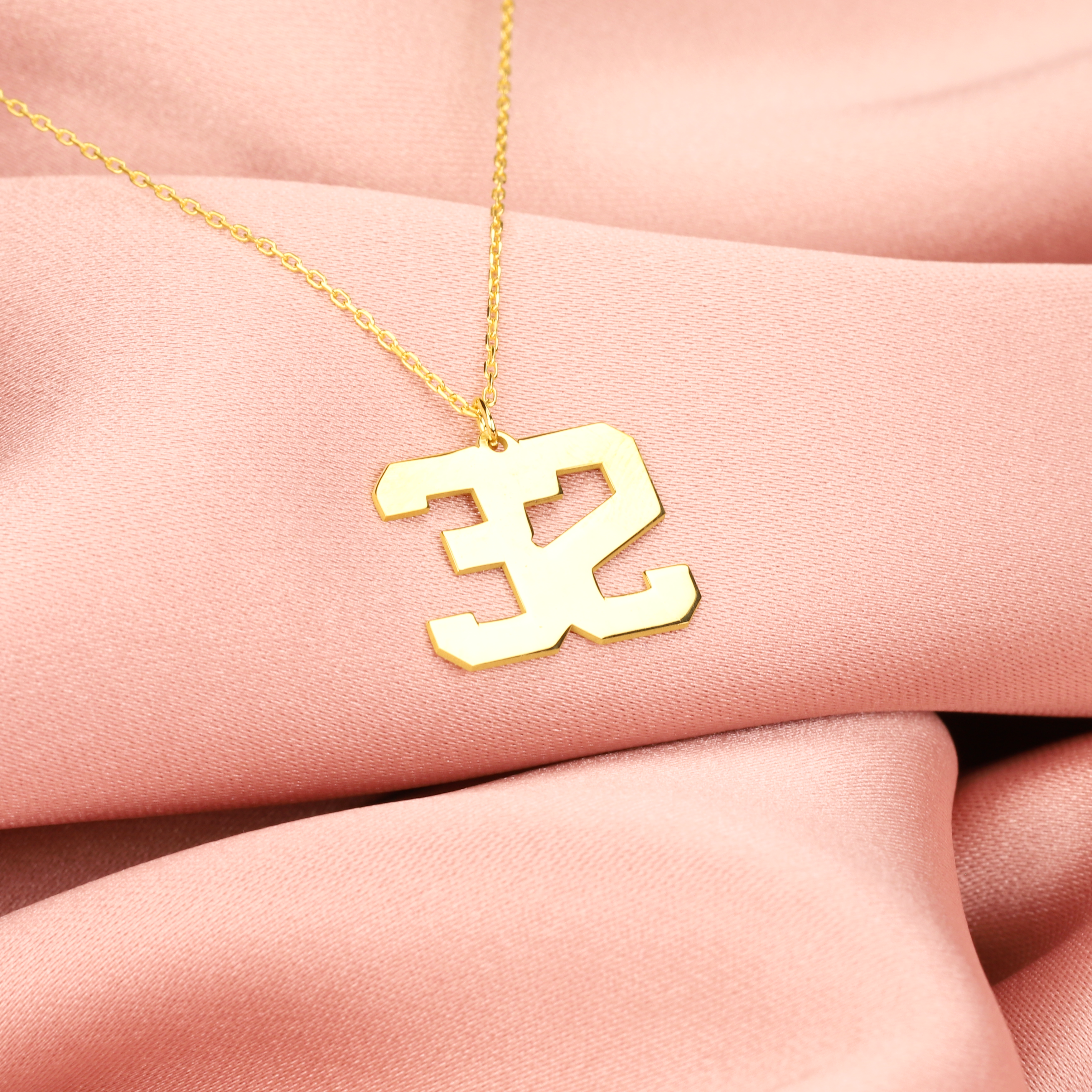 Sports Number Personalized Necklace 14K Gold