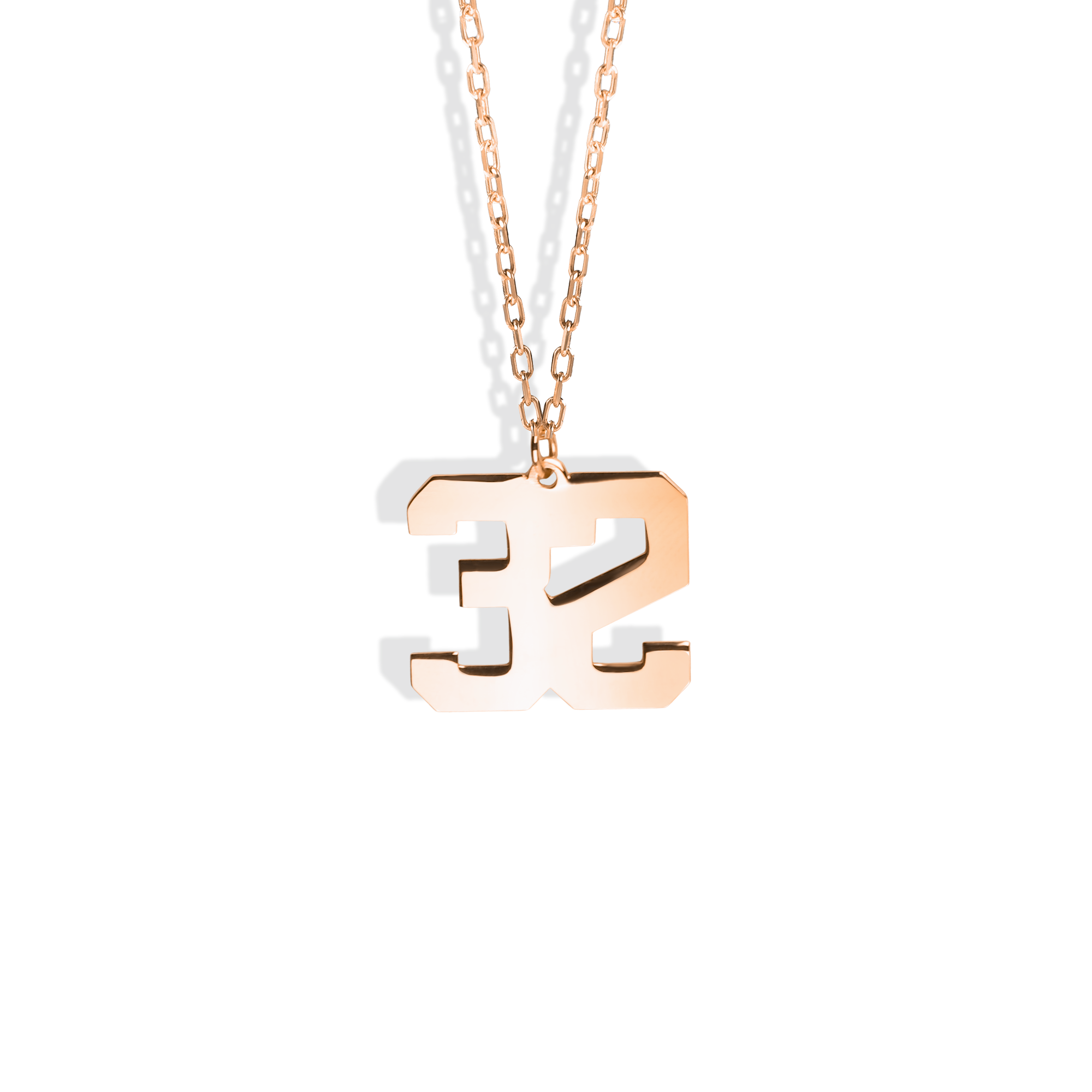 Custom Number Personalized Sport Necklace 14K Gold
