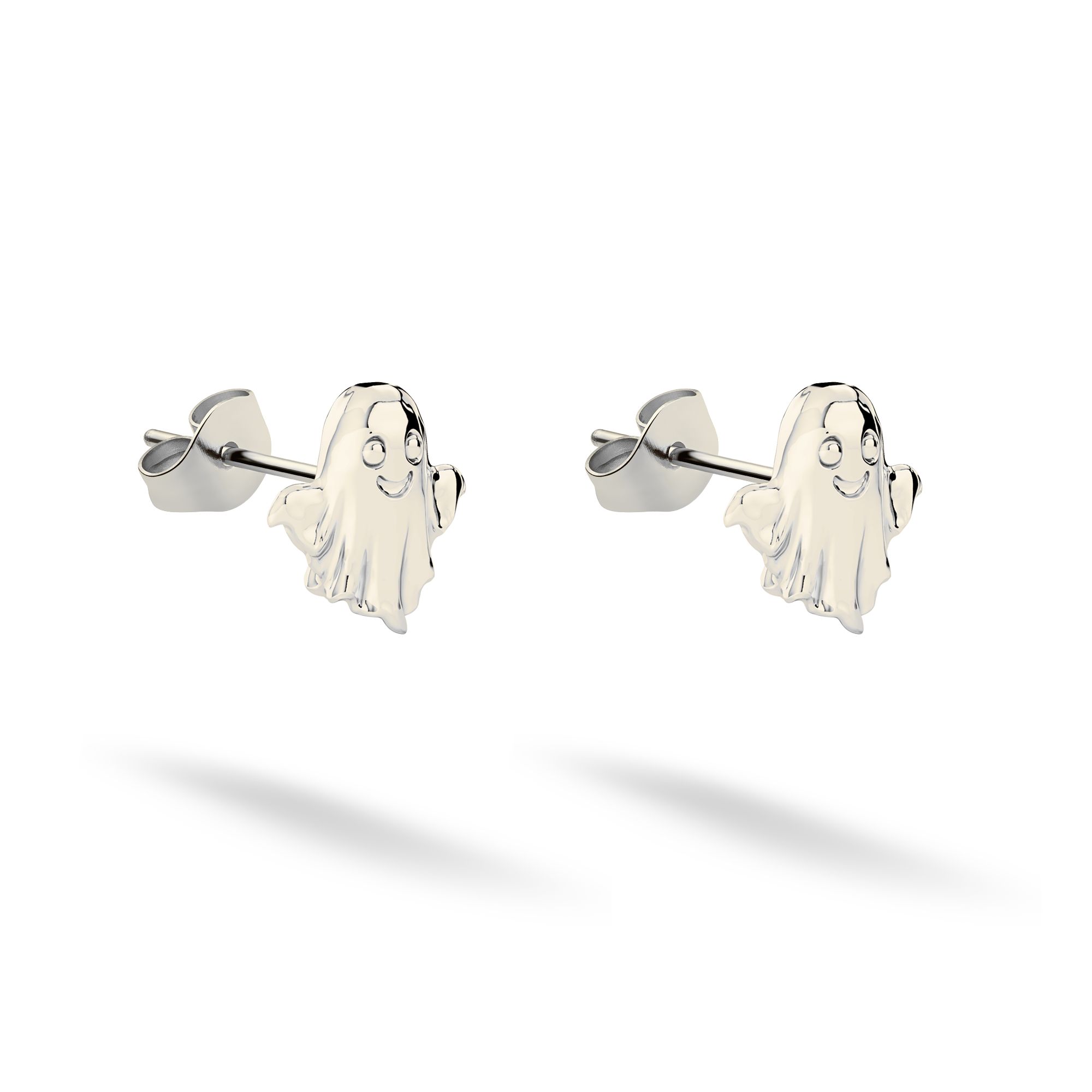 Cute Ghost Halloween Stud Earrings 14K Gold / Silver