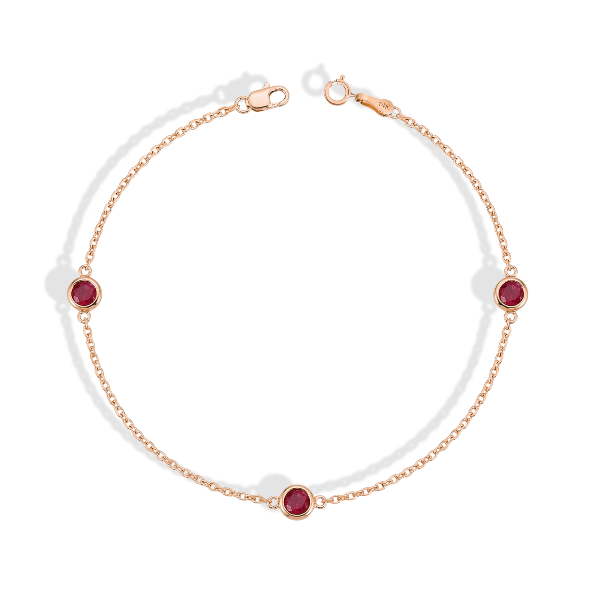 Dainty Custom Birthstone Gemstone Bracelet 14K Gold / Silver